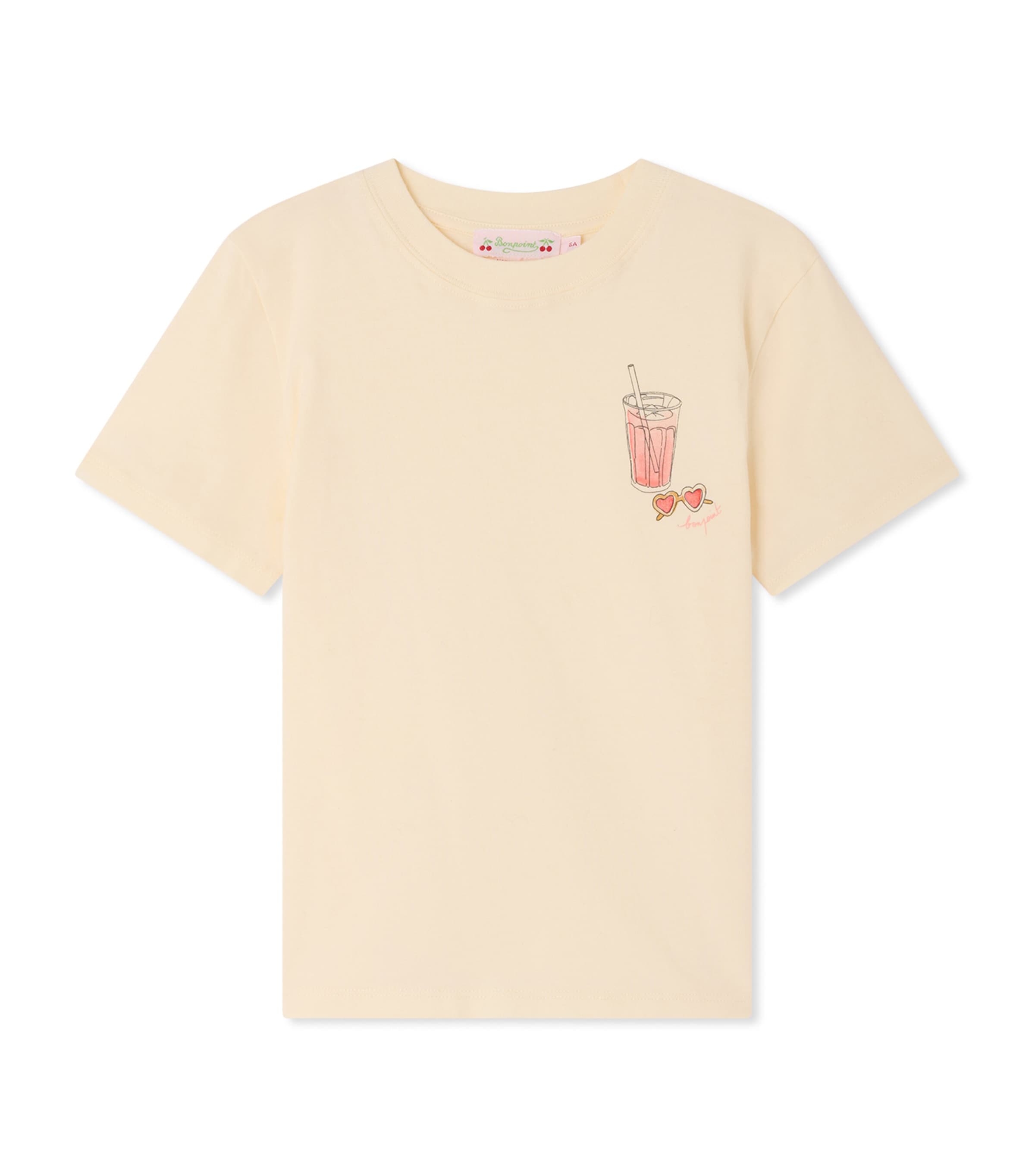 Bonpoint Cotton Iced Drink T-Shirt (10-14 Years) Upb Blanc Lait Image 1