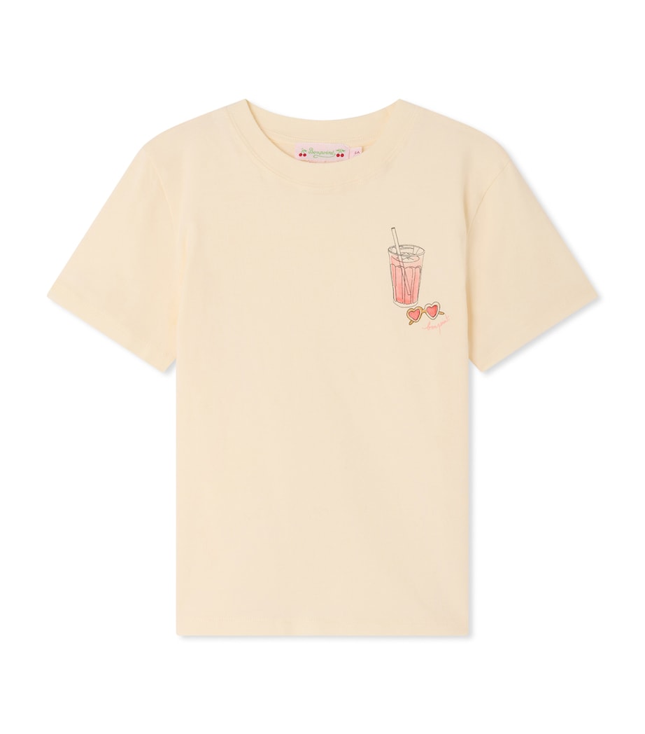 Bonpoint Cotton Iced Drink T-Shirt (10-14 Years) Upb Blanc Lait Image 1