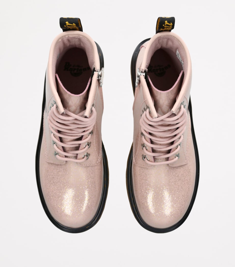 Glitter 1460 Lace-Up Boots PALE PINK Image 4