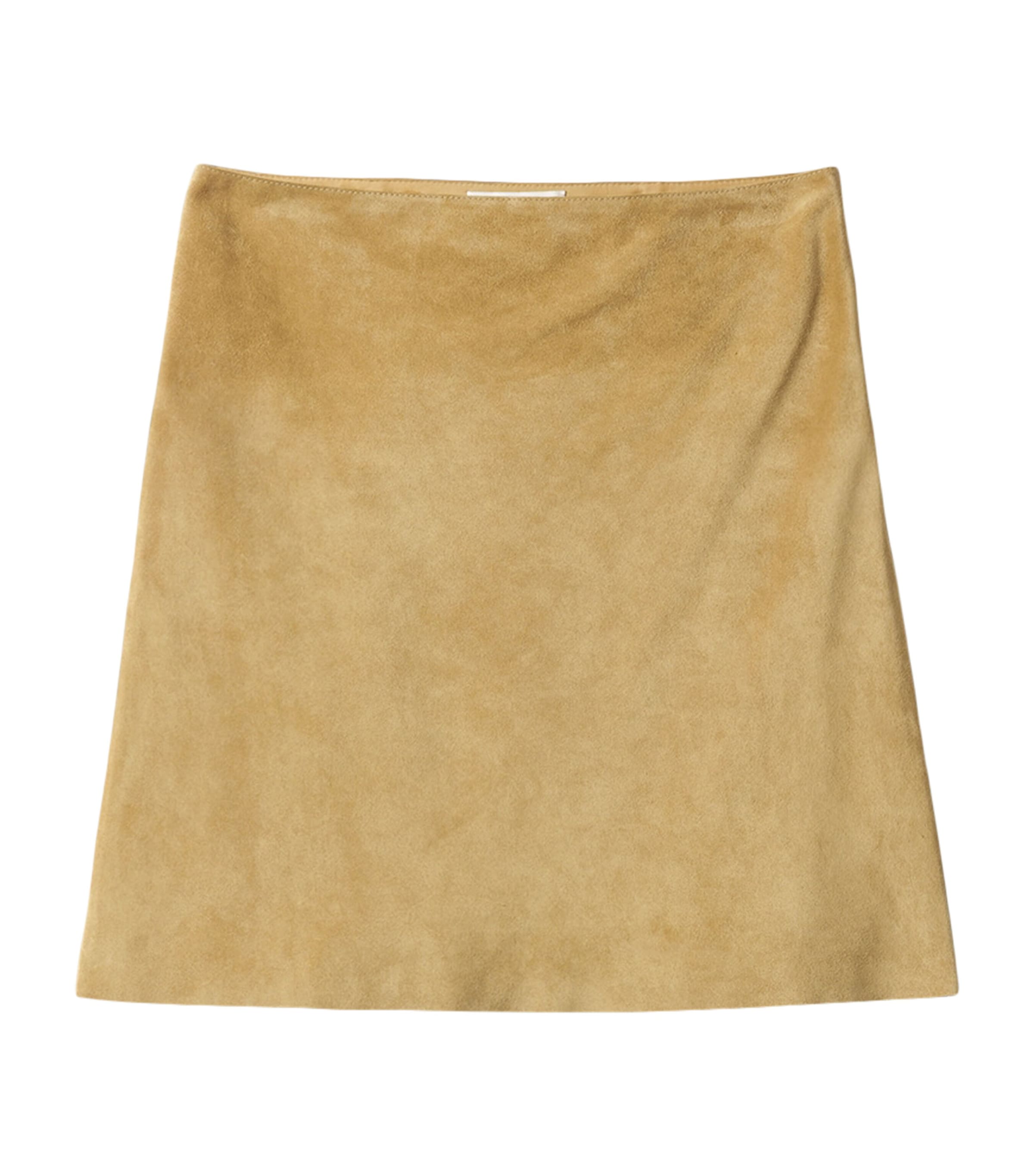 Miu Miu Womens Waxed Suede Mini Skirt Image 1