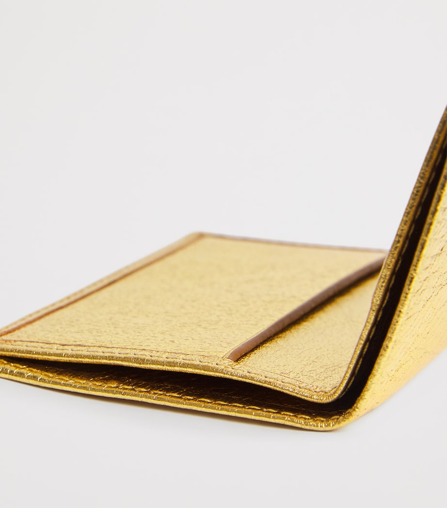 Comme Des Garçons Wallet Leather Bifold Vertical Card Holder Gold Image 2