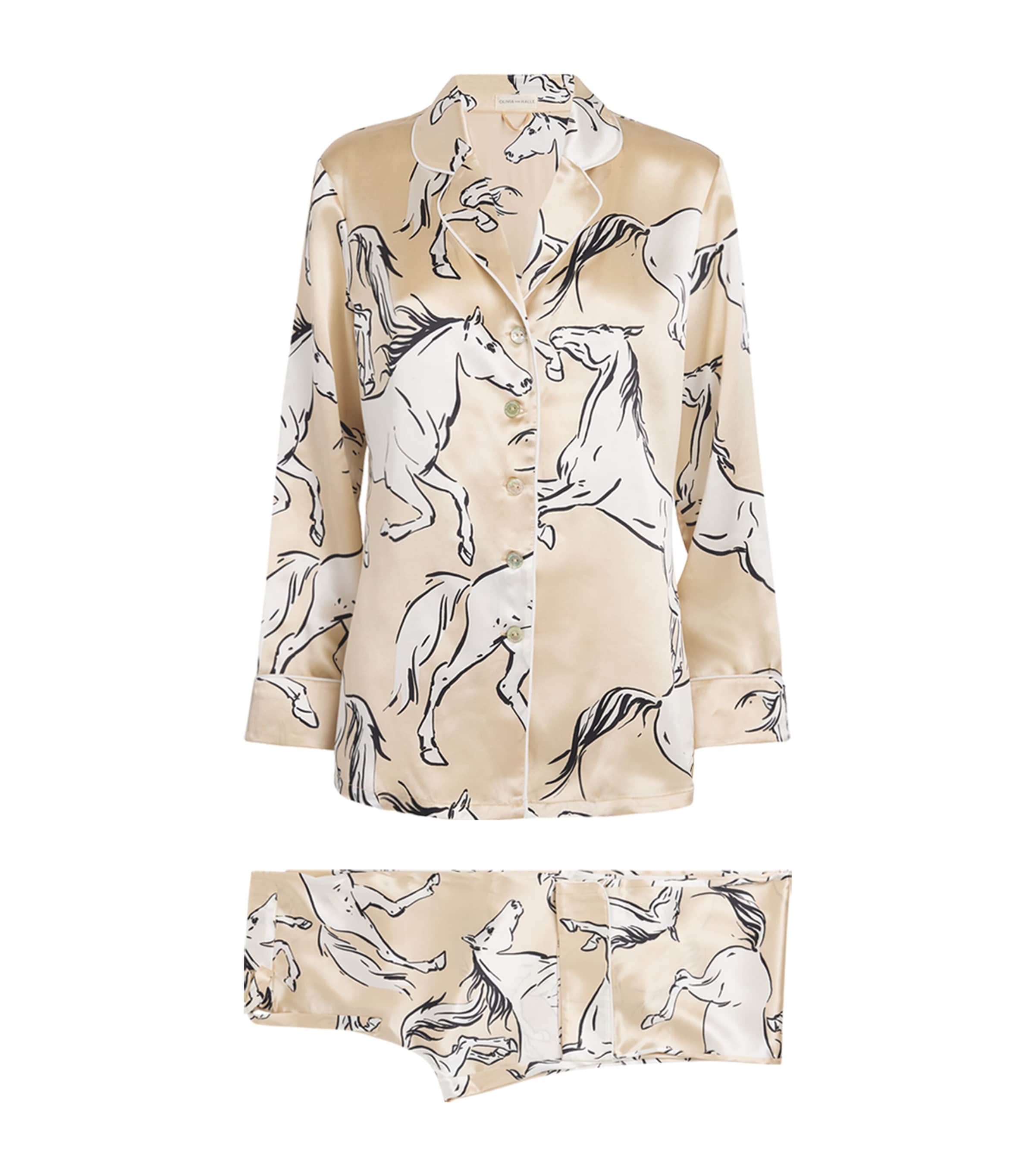 OLIVIA VON HALLE SILK LILA CLEMENTINE HORSE PYJAMAS