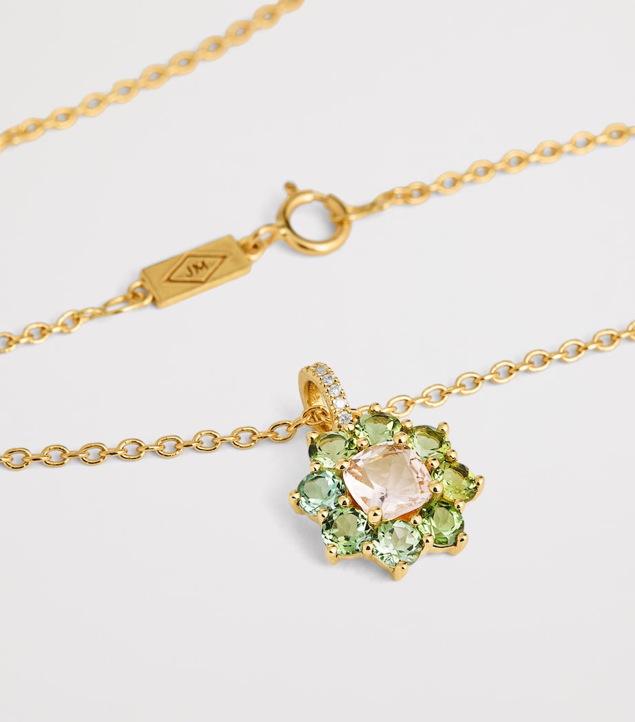 Yellow Gold and Tourmaline Flower Necklace YELLOW GOLD Image 5