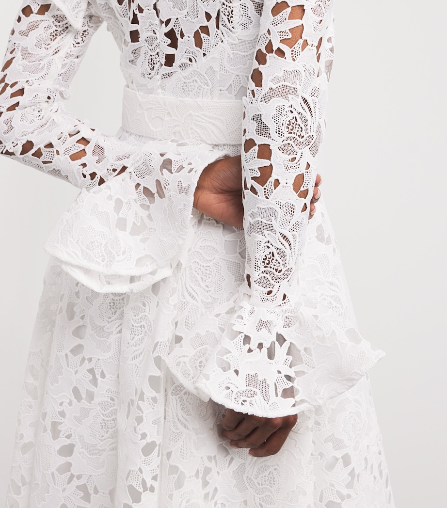 LEO LIN White Lace Aliyah Midi Dress | Harrods US LEO LIN White Lace Aliyah Midi Dress | Harrods US