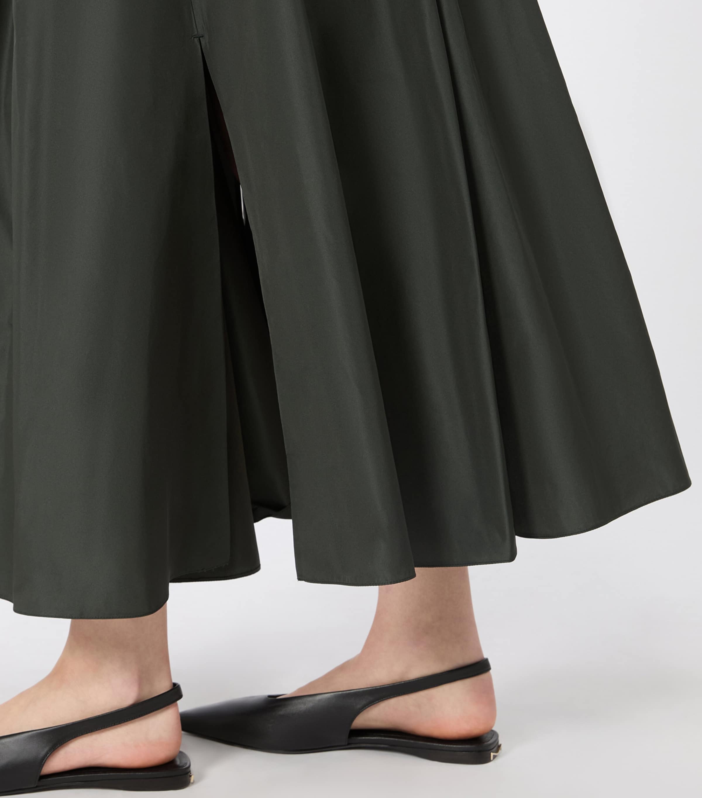 Max Mara Womens Pleated Maxi Skirt Dark Green Image 5