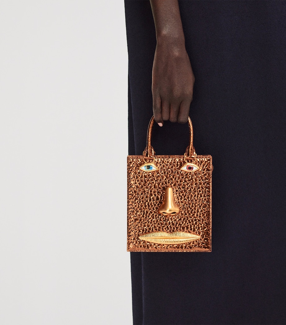 Mini Metallic Leather Face Bag 302 ROUILLE Image 2