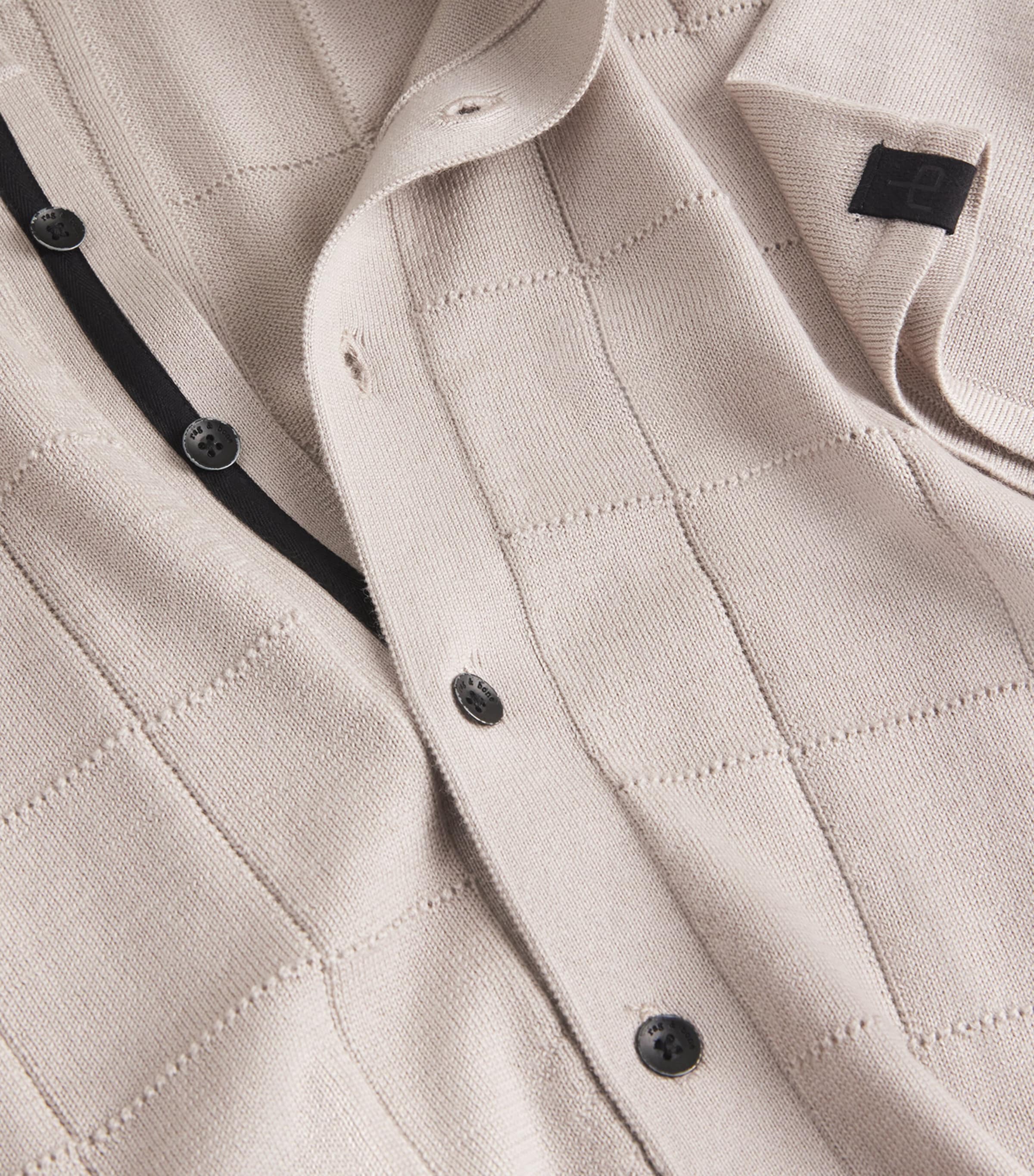 Wool-Blend Knitted Short-Sleeve Shirt TAN Image 5