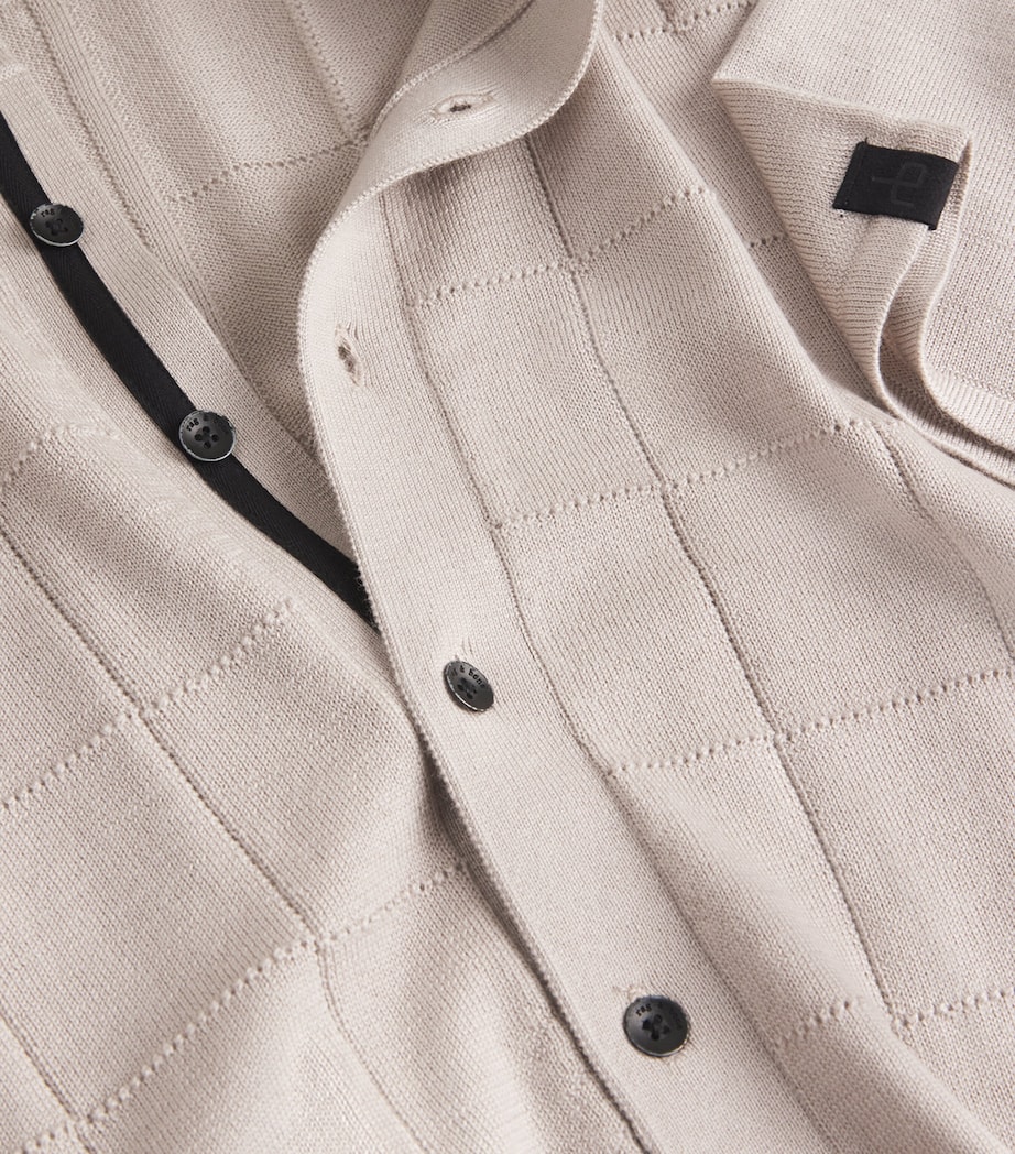 Wool-Blend Knitted Short-Sleeve Shirt TAN Image 5