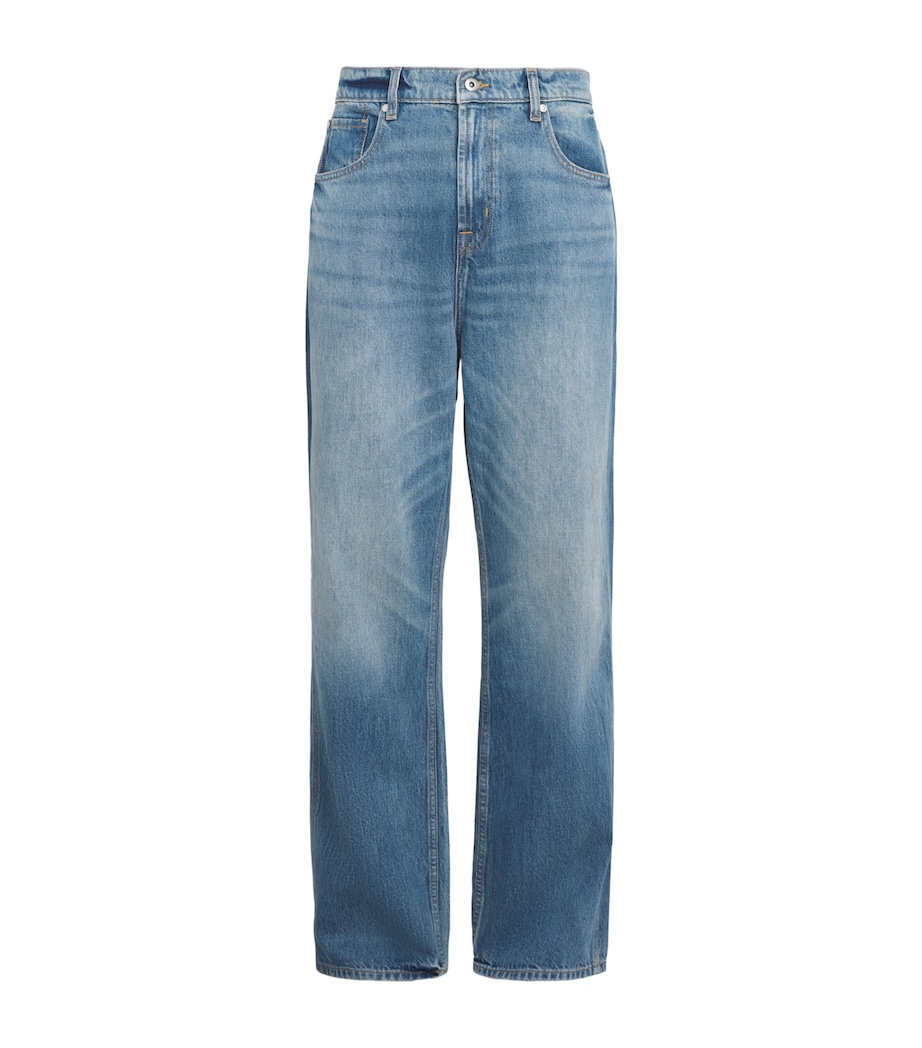 7 For All Mankind Mens Wide-Leg Jeans Mid Blue Image 1