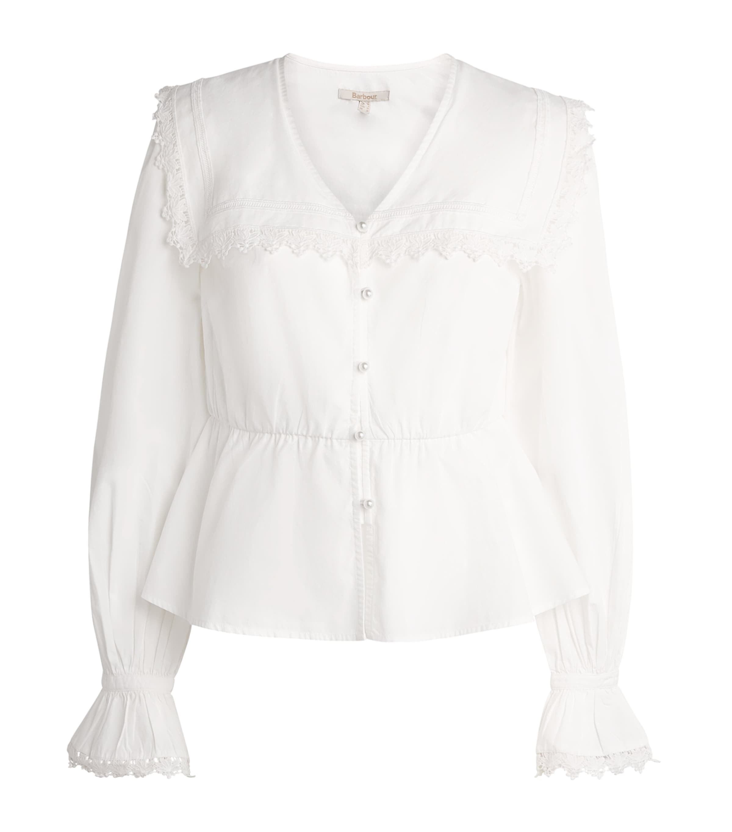 Barbour Womens Cotton Tisbury Blouse White Image 1