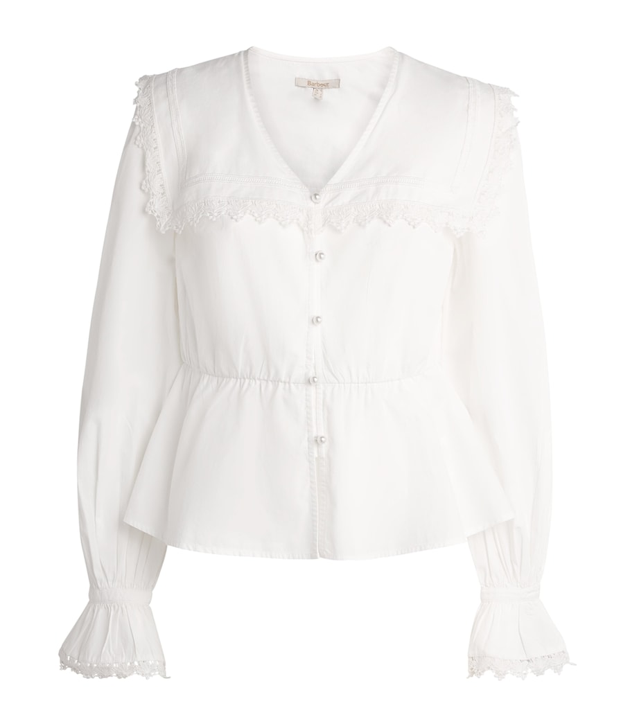 Barbour Womens Cotton Tisbury Blouse White Image 1