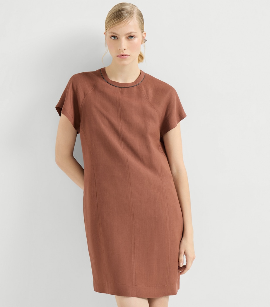 Twill Monili-Detail Mini Dress C4182 Image 5