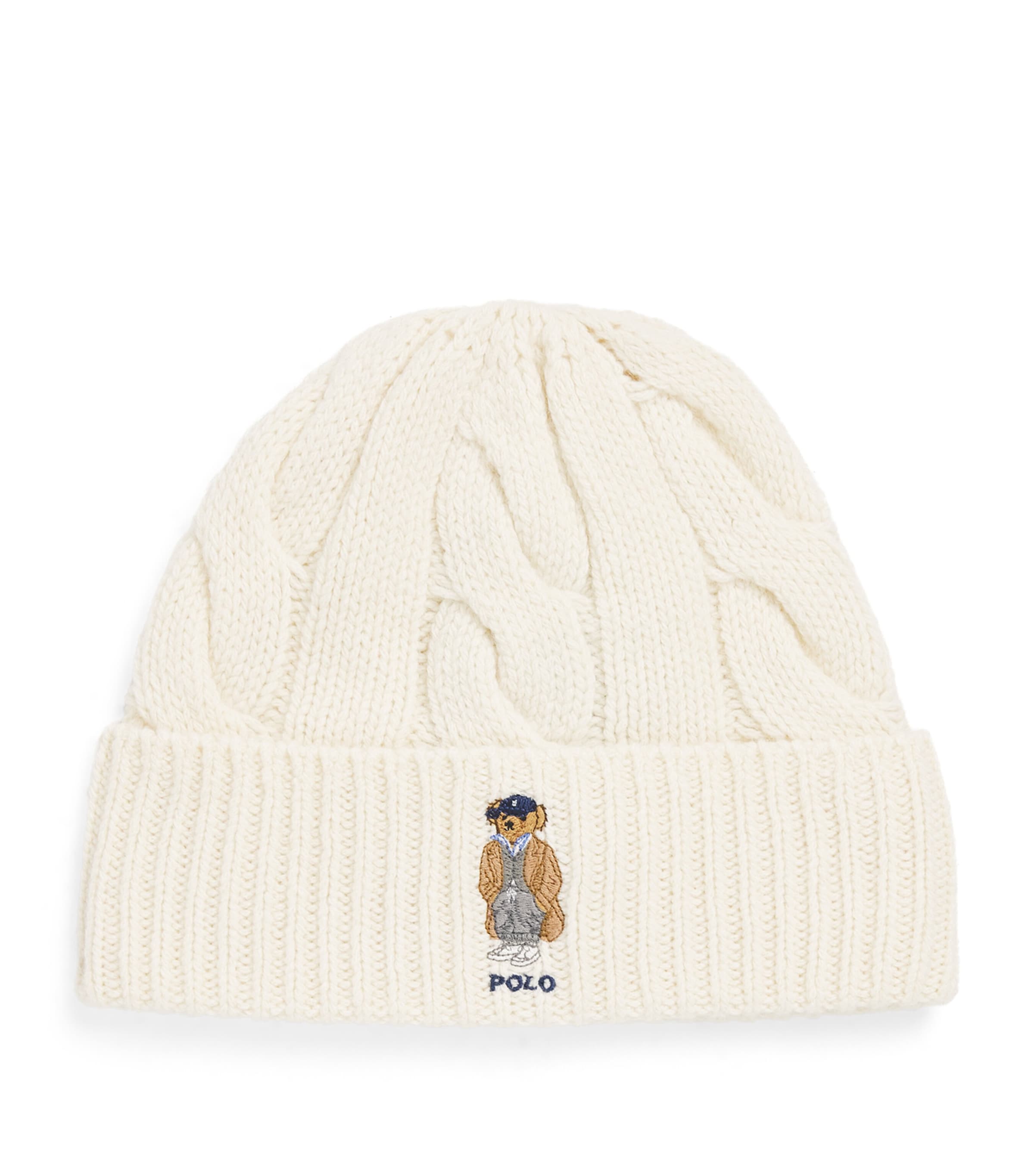 Polo Ralph Lauren Lscablecnpp-long Sleeve-pullover Hats White In White