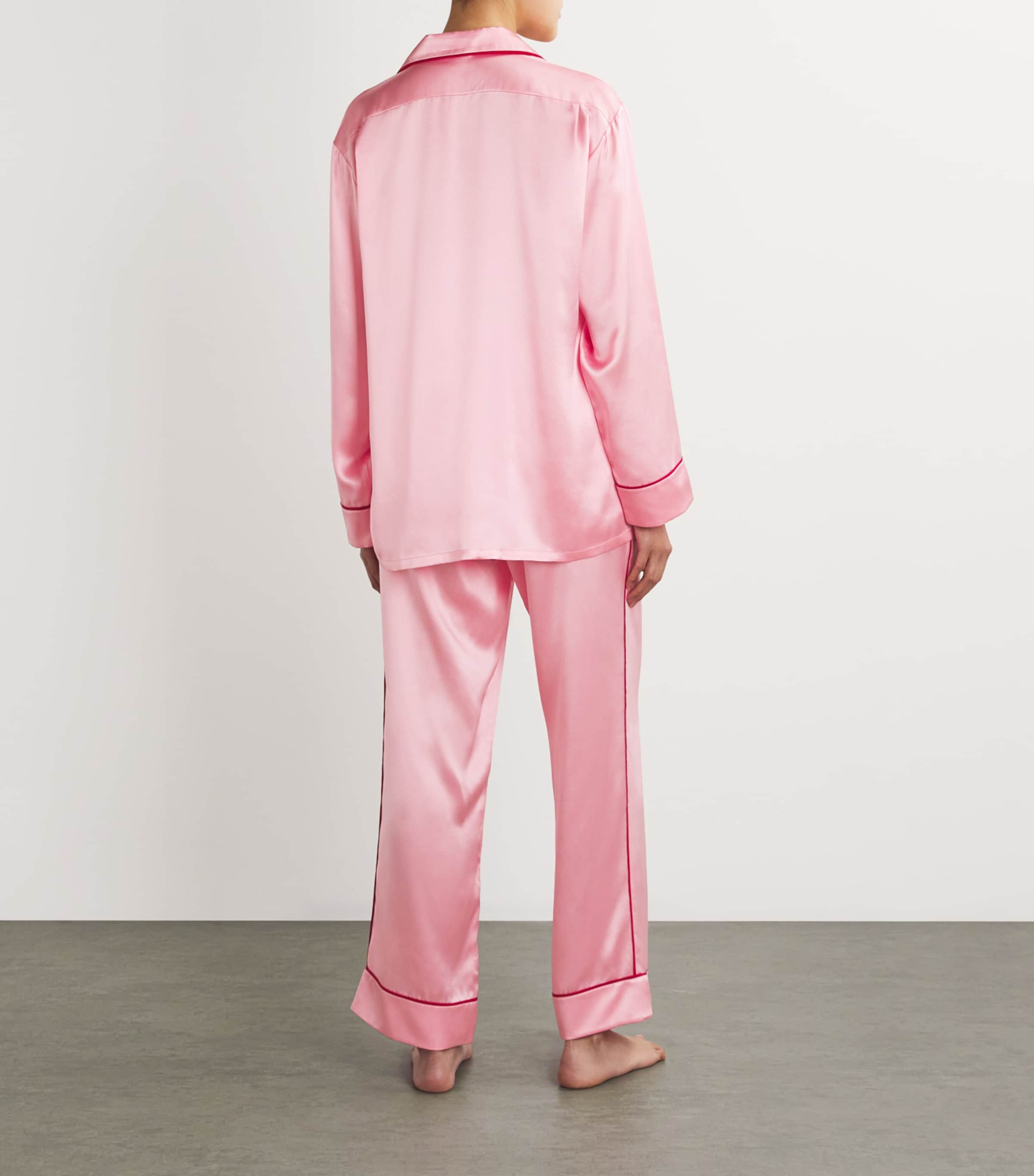 Olivia von Halle Womens Silk Yves Pyjama Set Blush Image 3