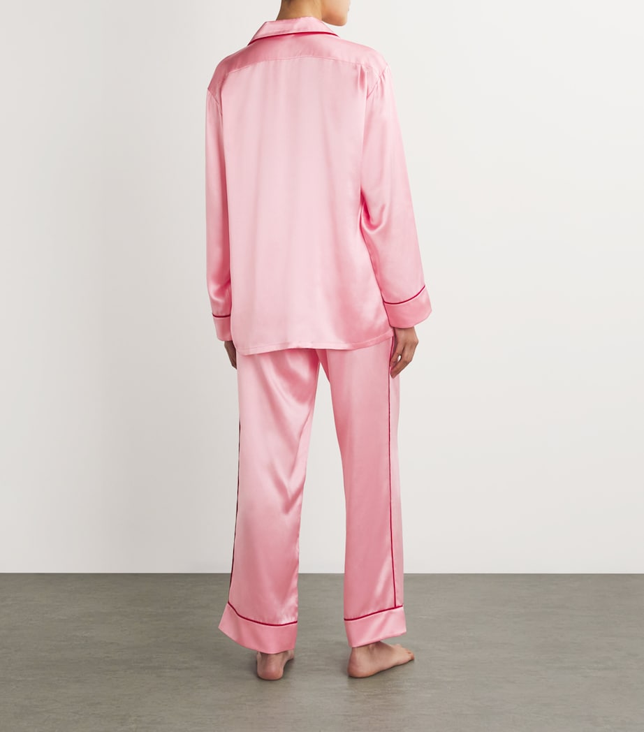 Olivia von Halle Womens Silk Yves Pyjama Set Blush Image 3