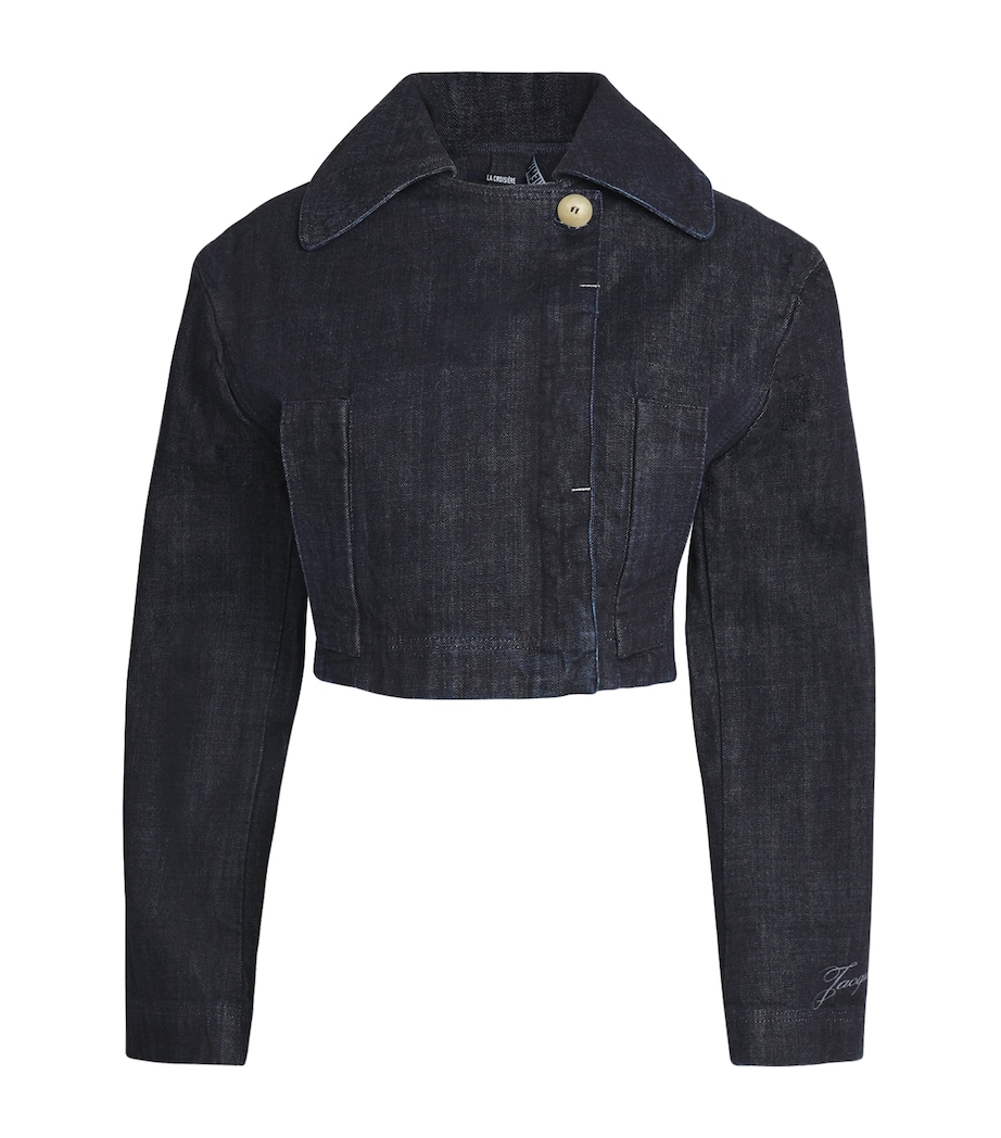Cropped Denim Jacket 390 DARK NAVY Image 1