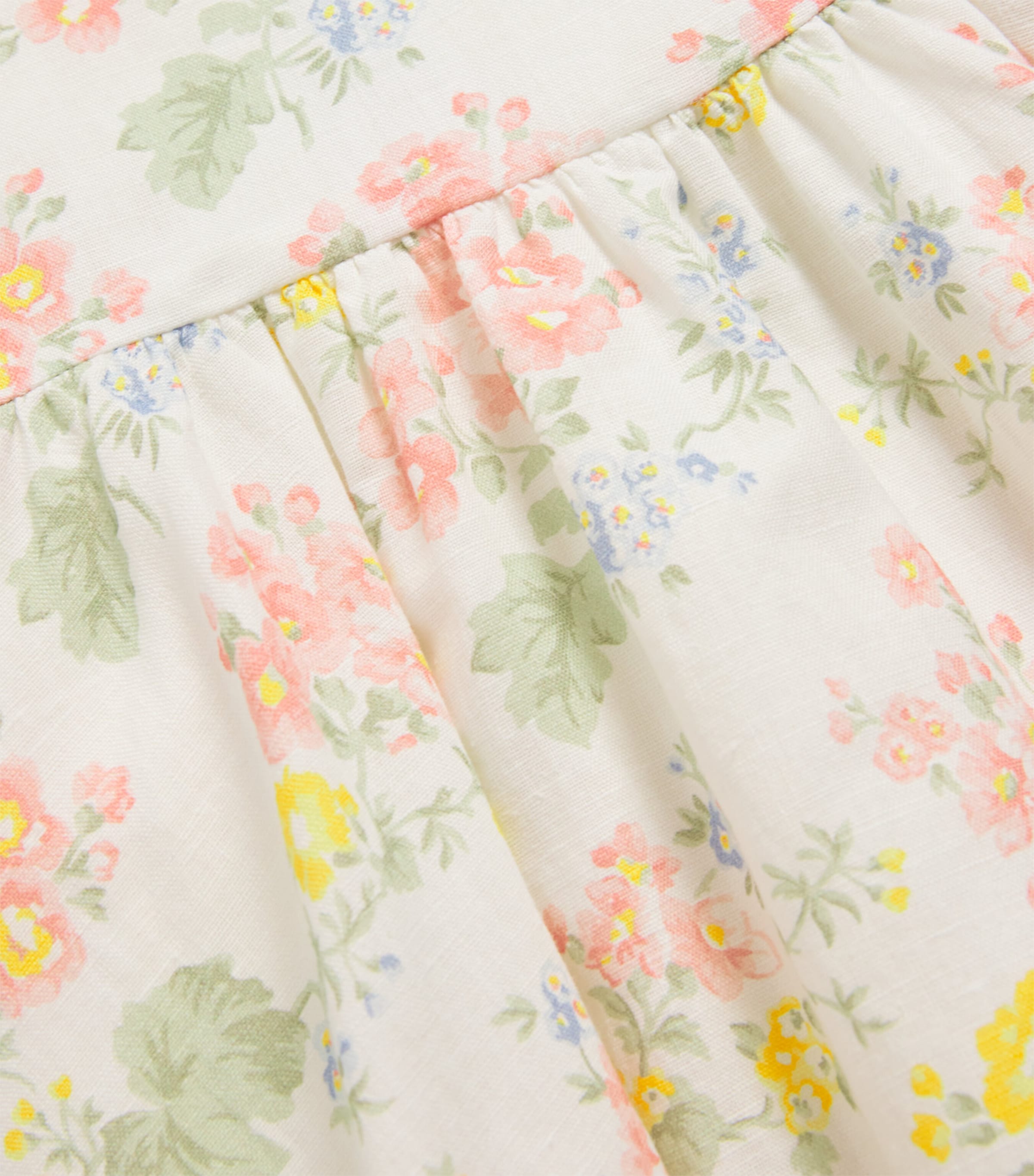 Tartine et Chocolat Linen-Cotton Floral Print Dress (3 months-4 Years) Nacre Image 3