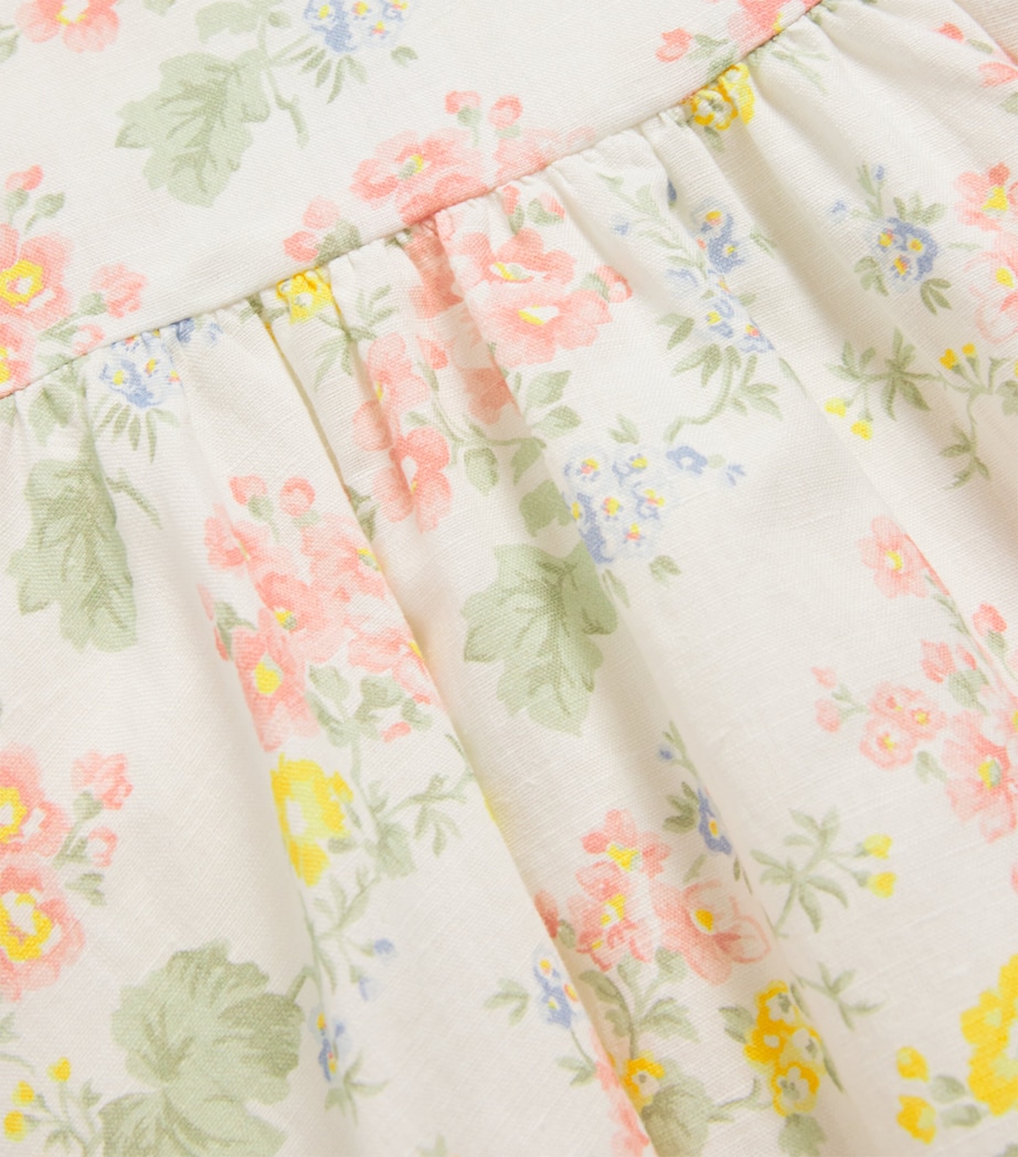 Tartine et Chocolat Linen-Cotton Floral Print Dress (3 months-4 Years) Nacre Image 3