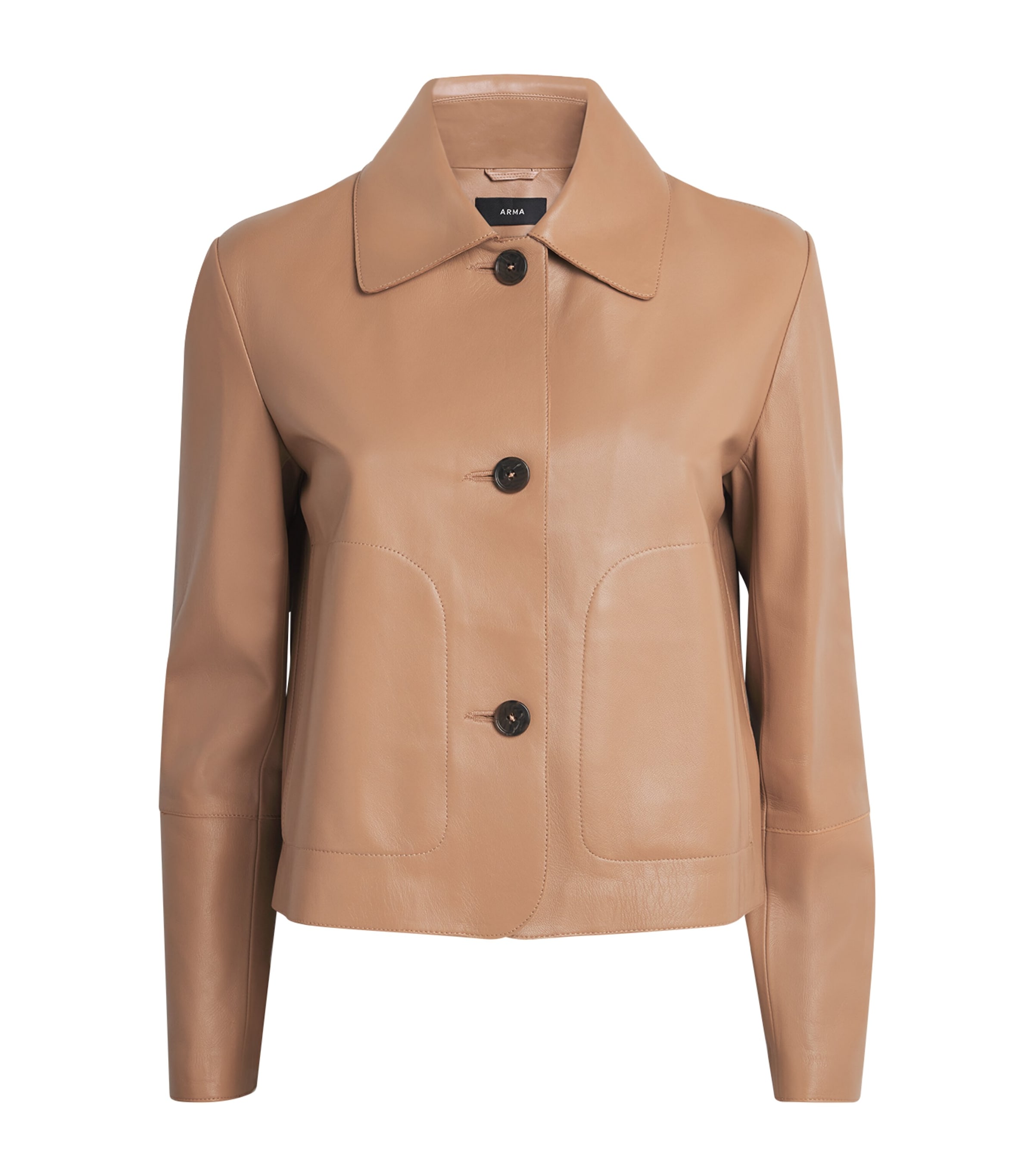 Arma Emy Leather Jacket In Brown