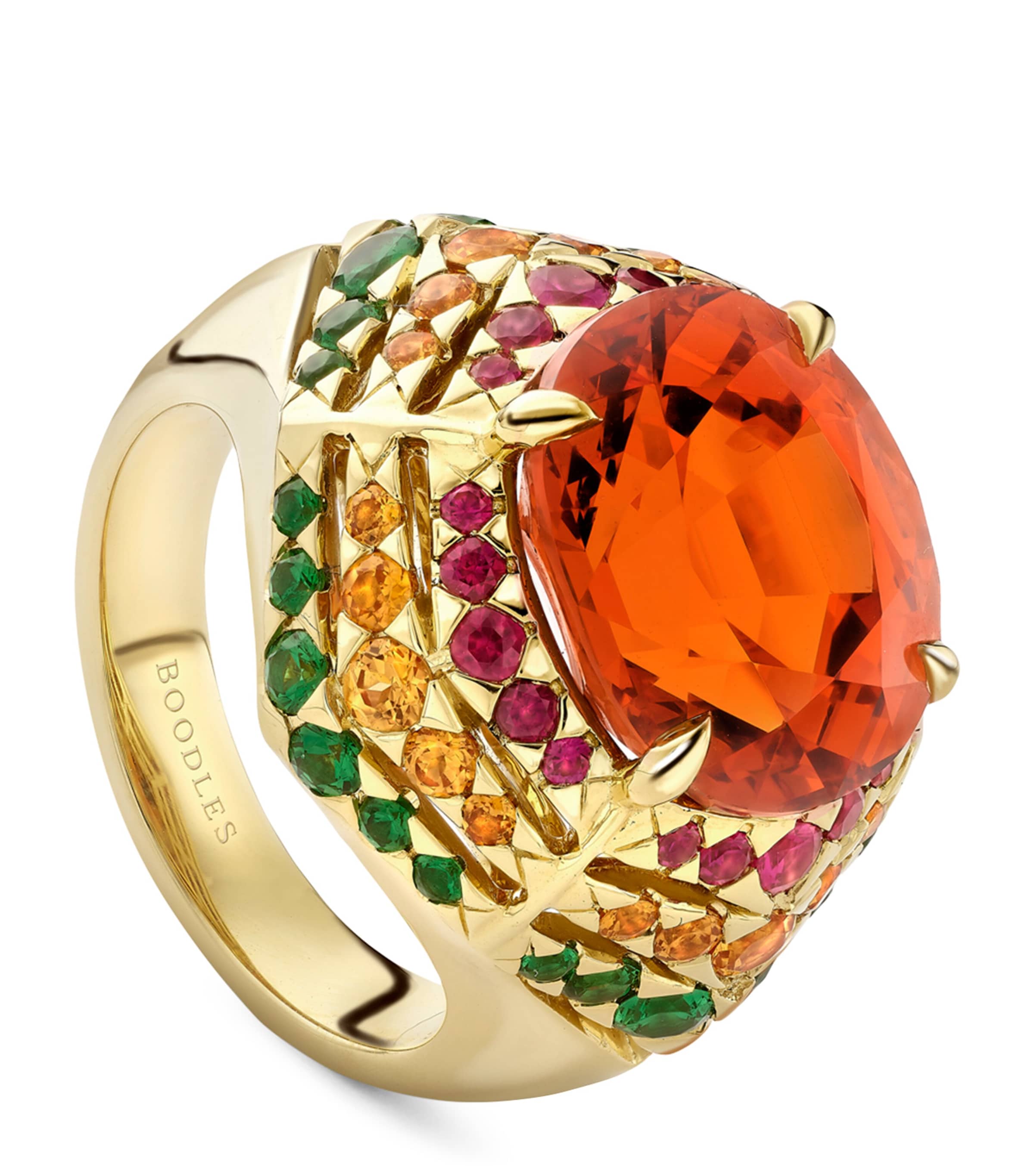 Boodles Yellow Gold, Garnet, Tsavorite And Ruby Masai Mara Inside Africa Ring In Gold