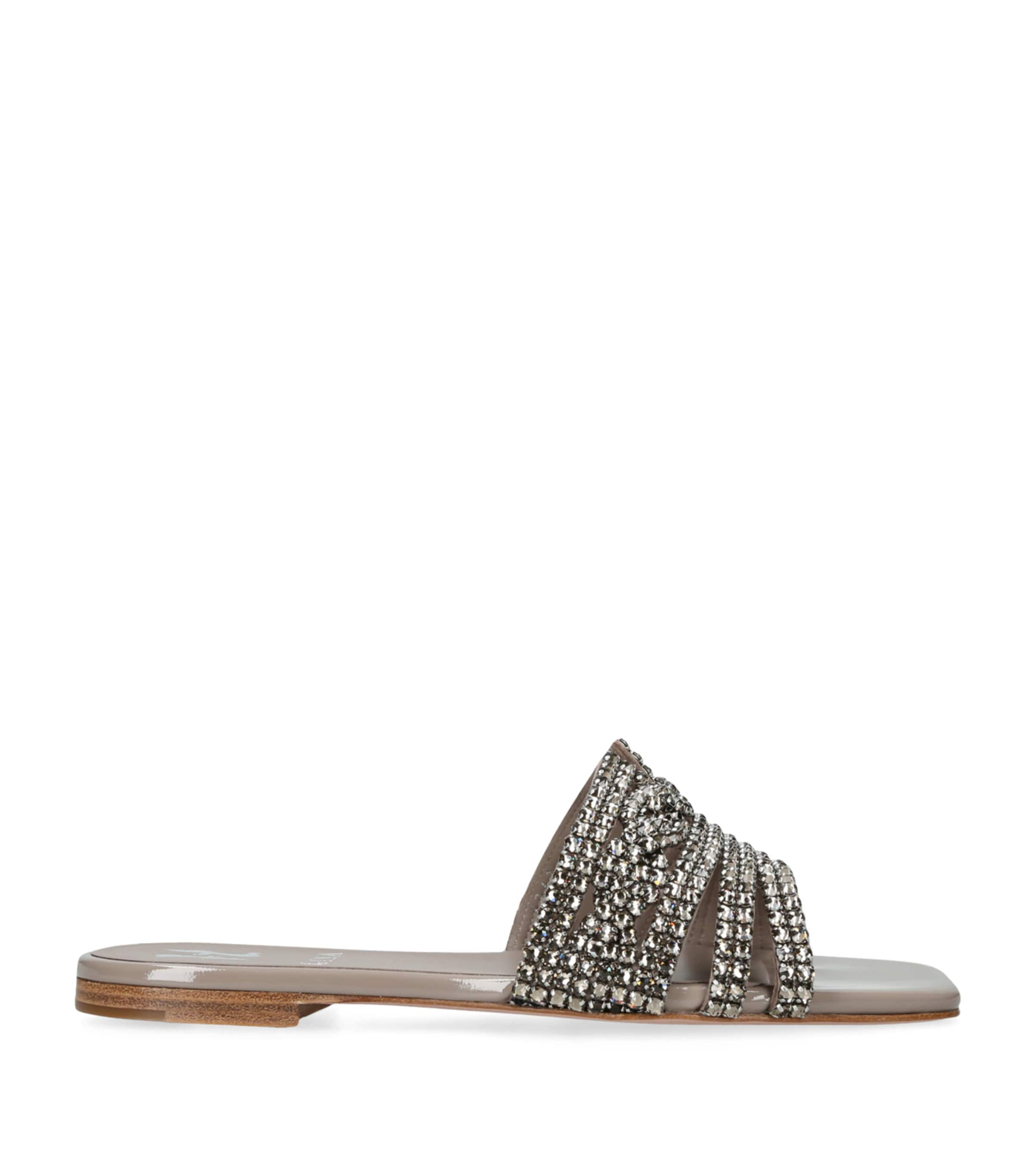Gina Leather Embellished Orianne Sandals In Brown