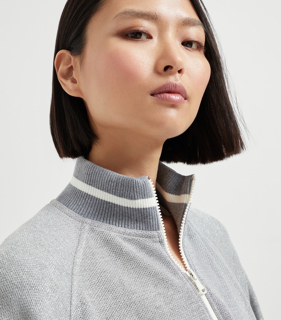 Sparkling Piqué Zip-Up Sweatshirt C4527 Image 6