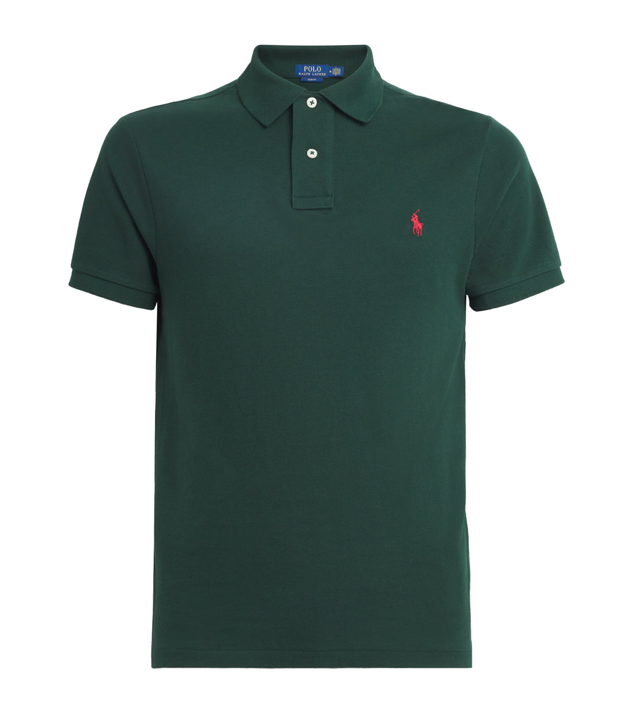 Polo Ralph Lauren Mens Cotton Mesh Slim-Fit Polo Shirt College Green Image 1