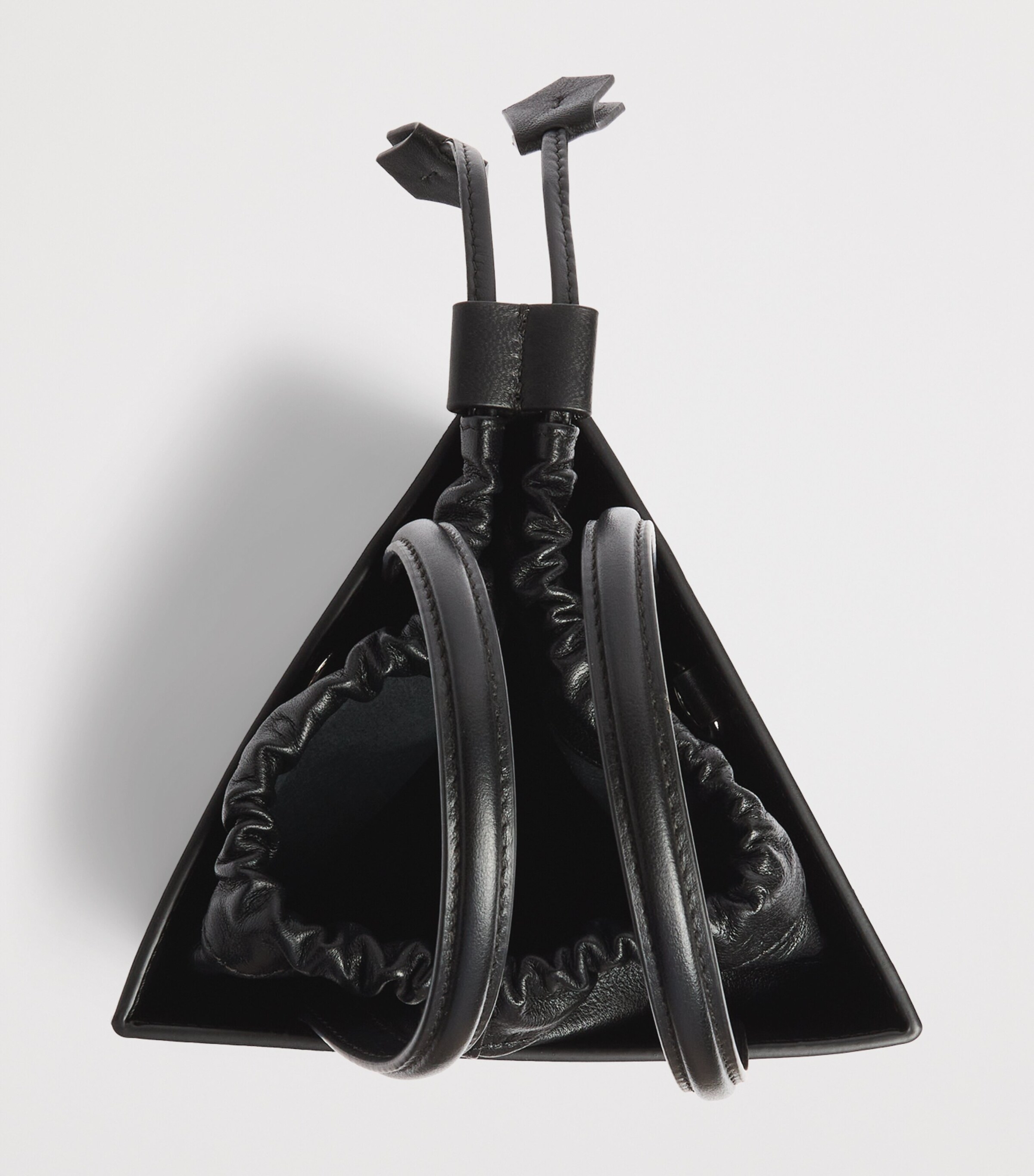 Talel Paris Leather Triangle Top-Handle Bag Black Image 5