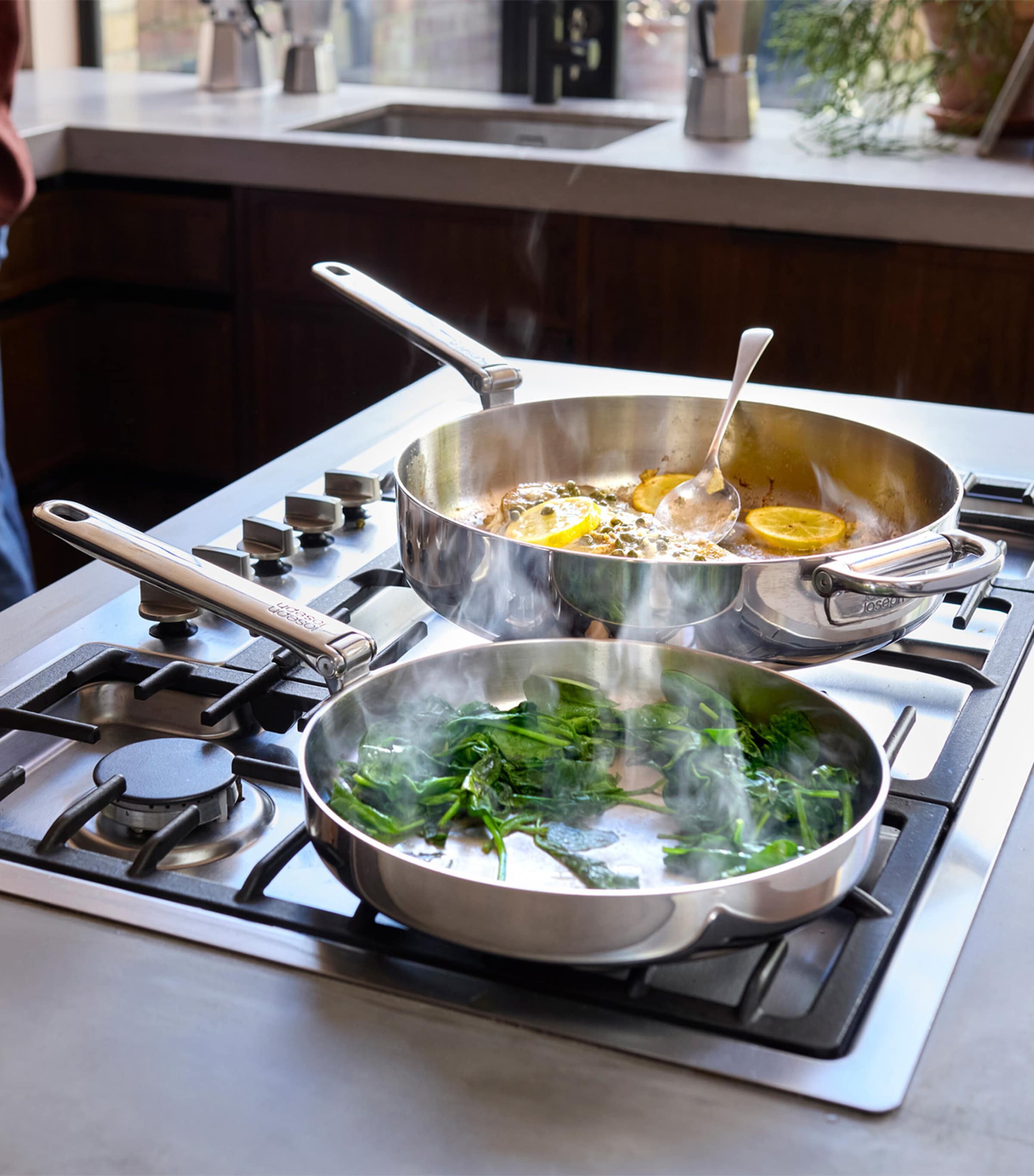 Space Non-Stick Folding-Handle Frying Pan (20cm) STAINLESS STEEL Image 2