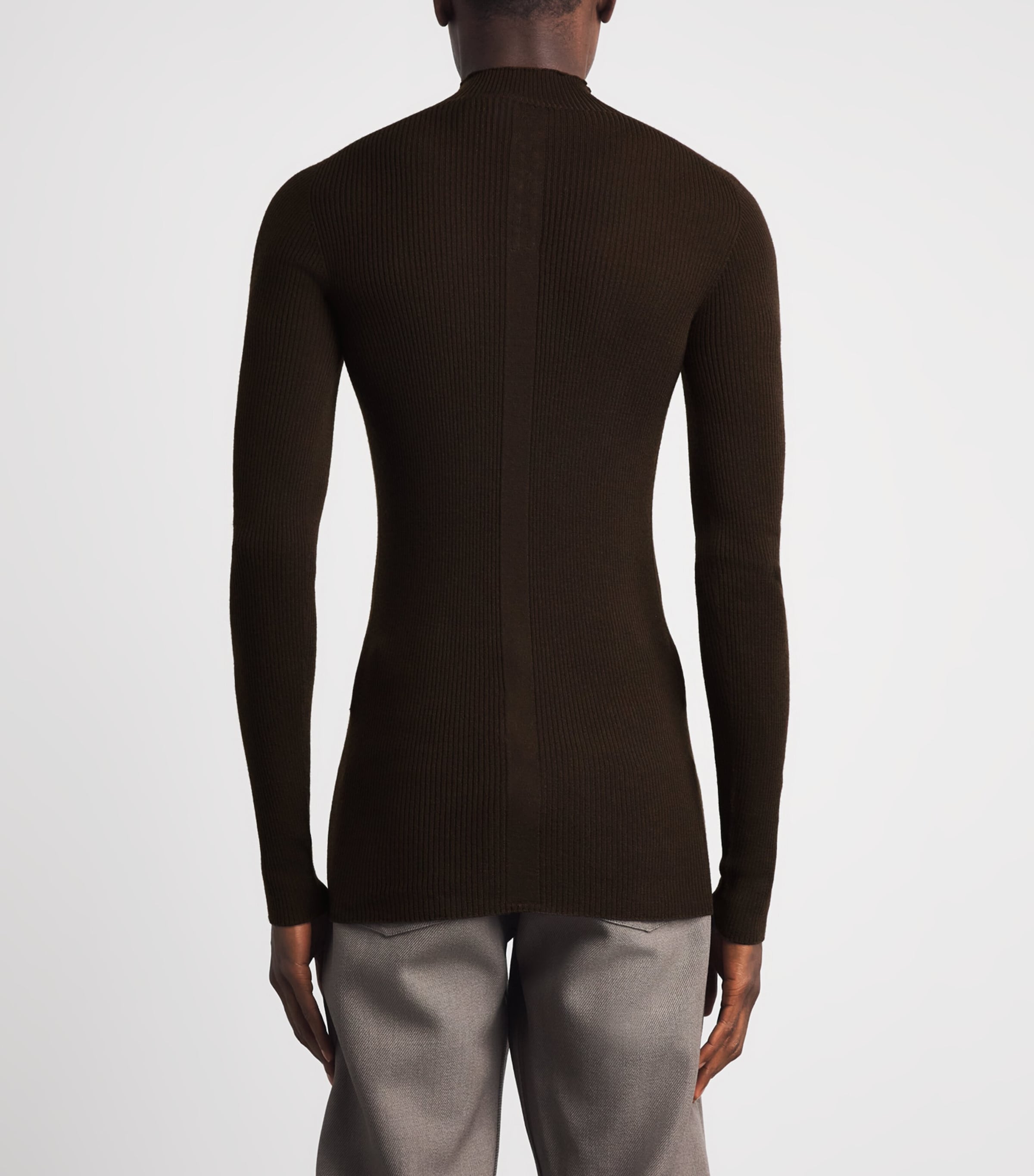 Rick Owens Mens Virgin Wool Lupetto Sweater Grease Image 5