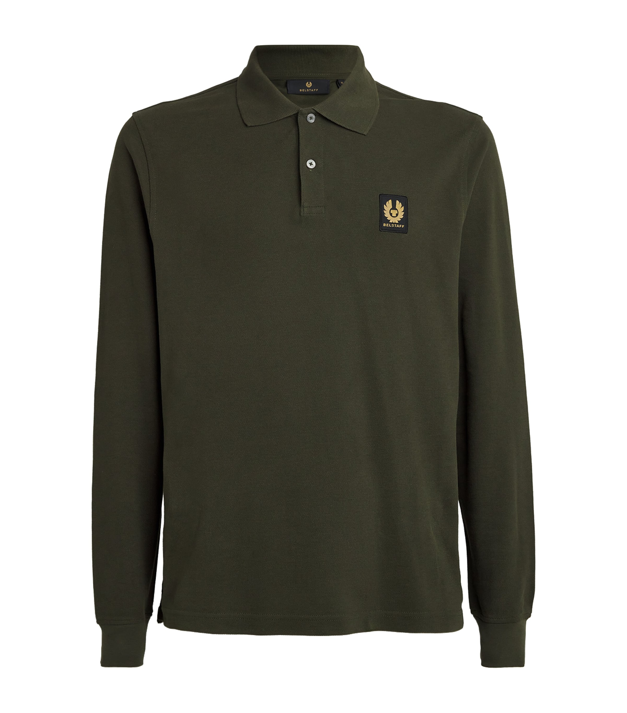 Belstaff Cotton Piqué Long-sleeve Polo Shirt In Green