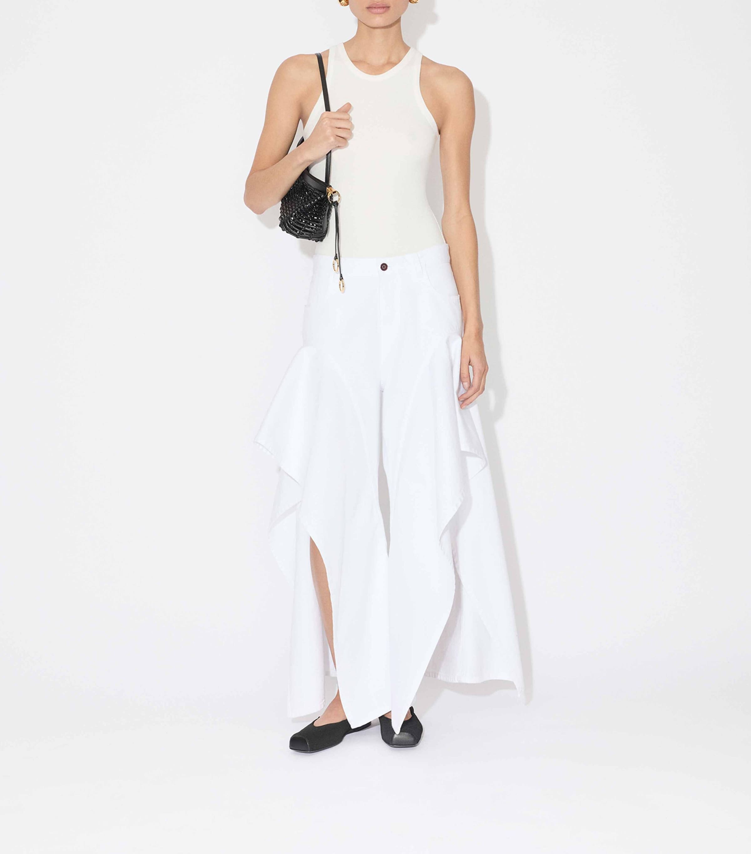 Ruffled Split Jeans BLANC Image 2