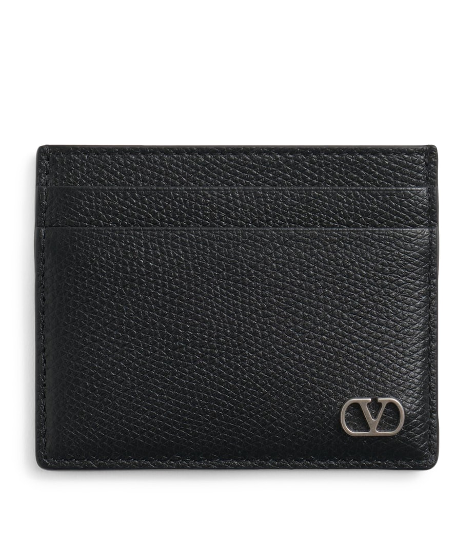 Leather VLogo Signature Card Holder 0NO Image 1
