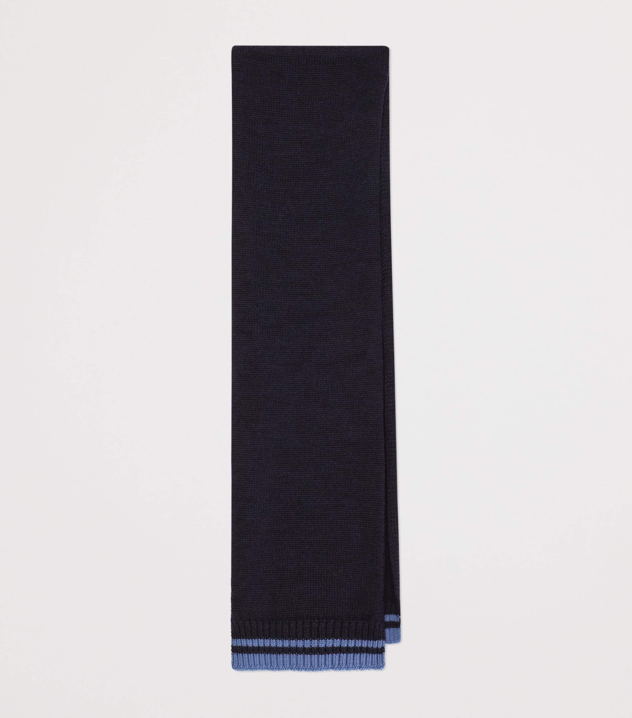 Virgin Wool Logo Scarf B3895-NAVY BLUE Image 2