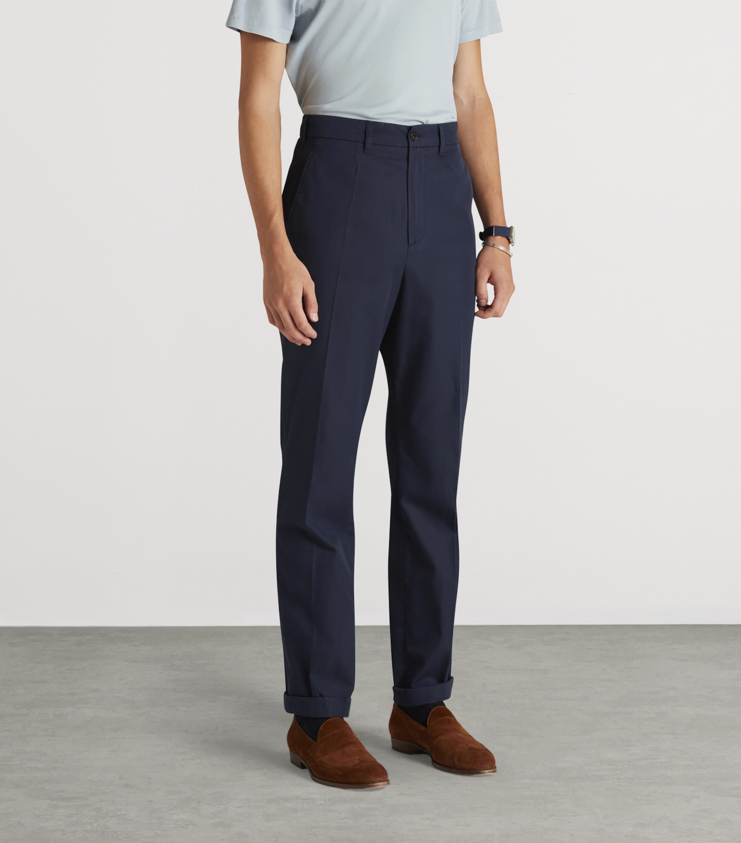 Cotton Gabardine Chinos 410NAVY Image 3