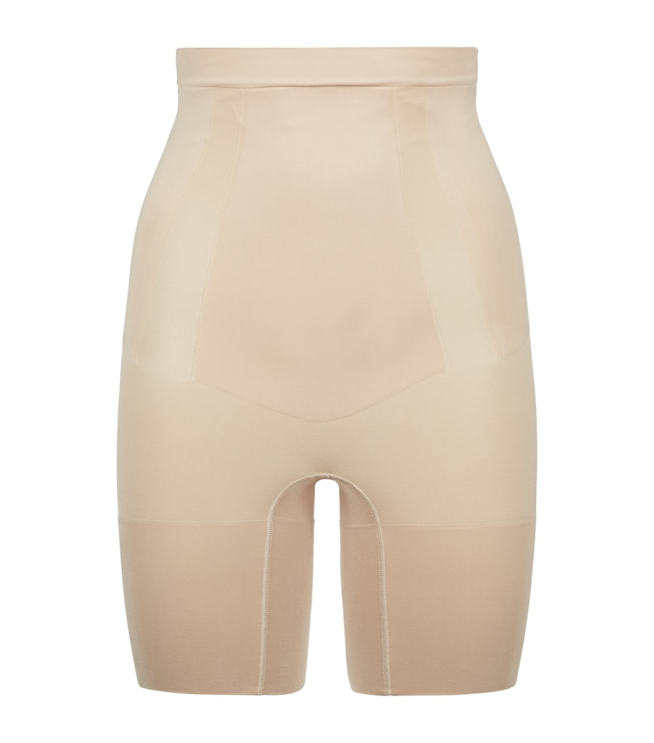 SPANX Womens SPANXsculpt OnCore High-Waist Mid-Thigh Shorts - Firm Control Soft Nude Image 1
