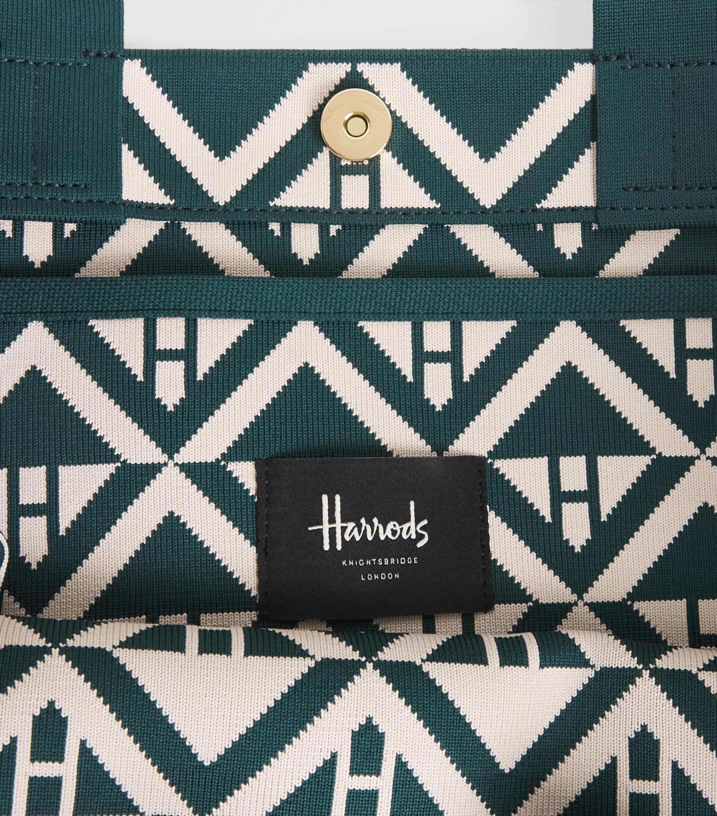 Harrods Medium Geometric Tote Bag Harrods Green Image 5