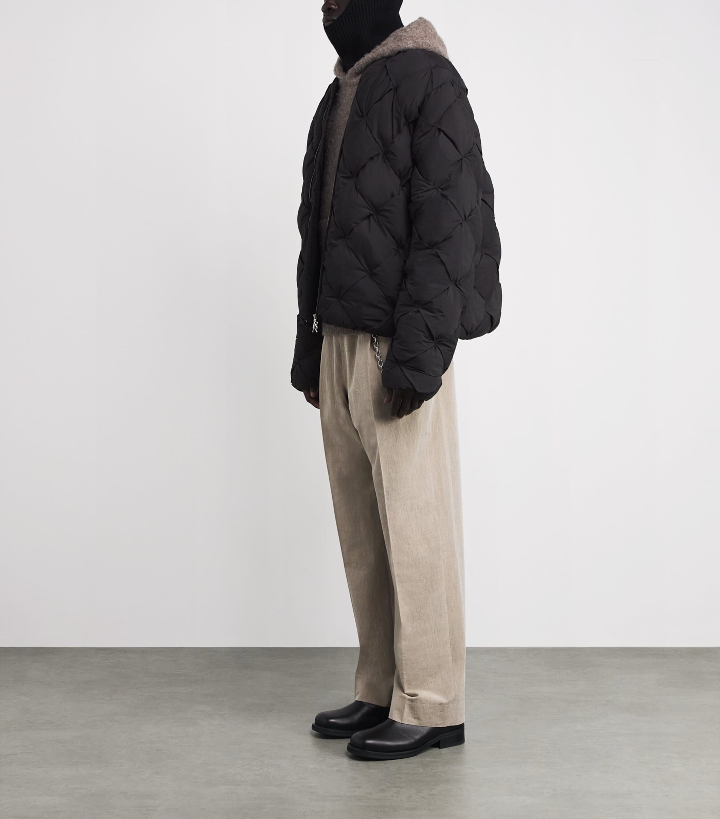 Diamond Quilted Puffer Jacket JET BLACK Image 2