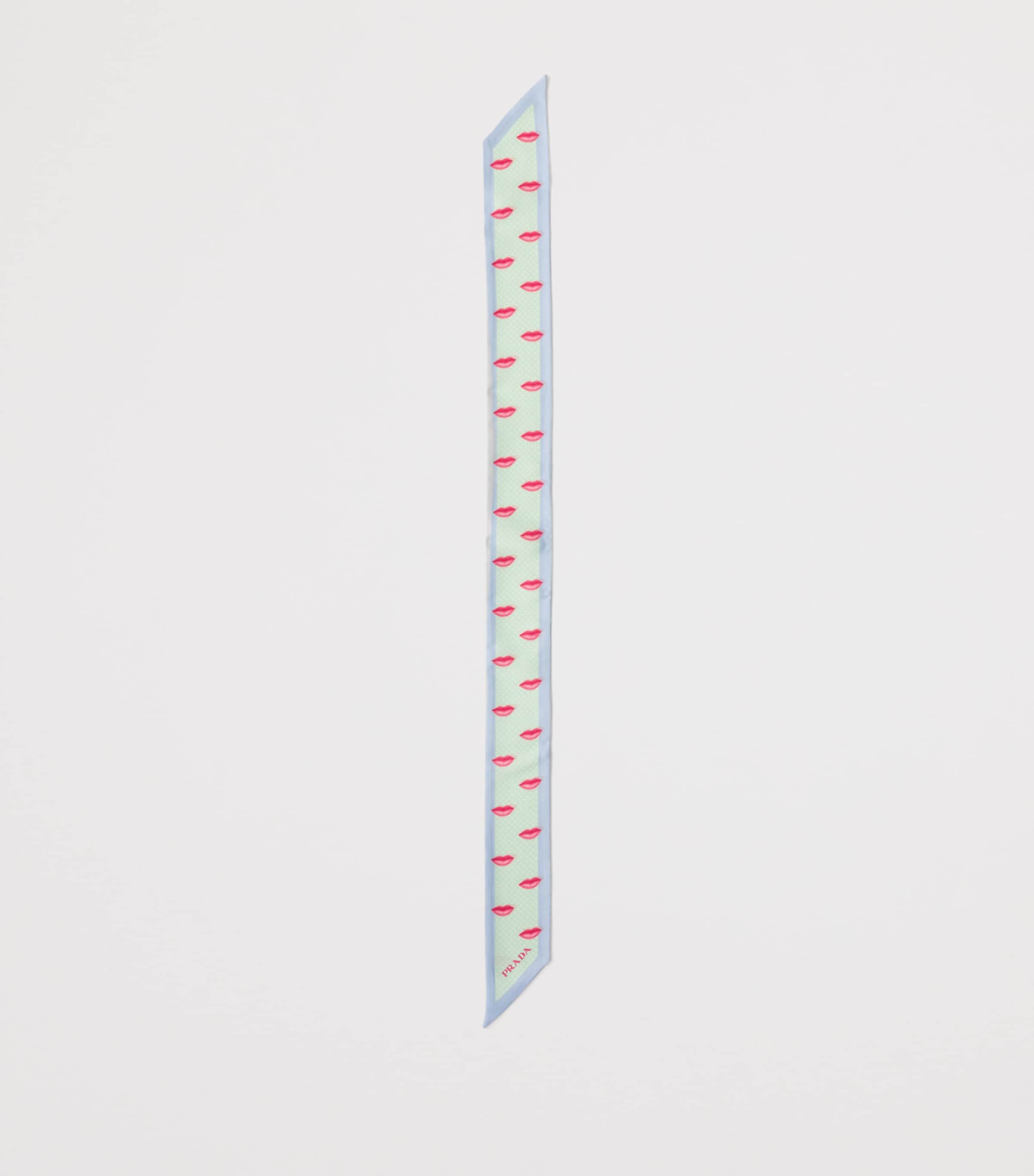 Prada Silk Lips Print Skinny Scarf Image 3