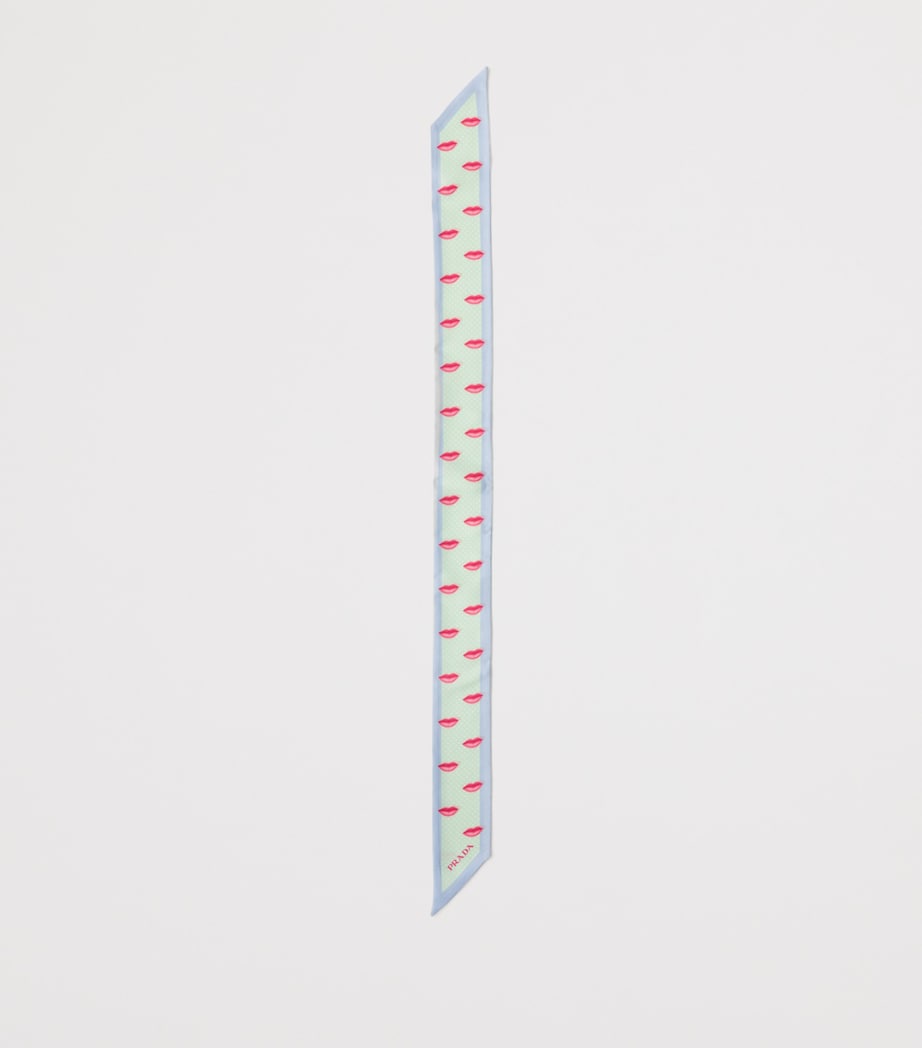 Prada Silk Lips Print Skinny Scarf Image 3