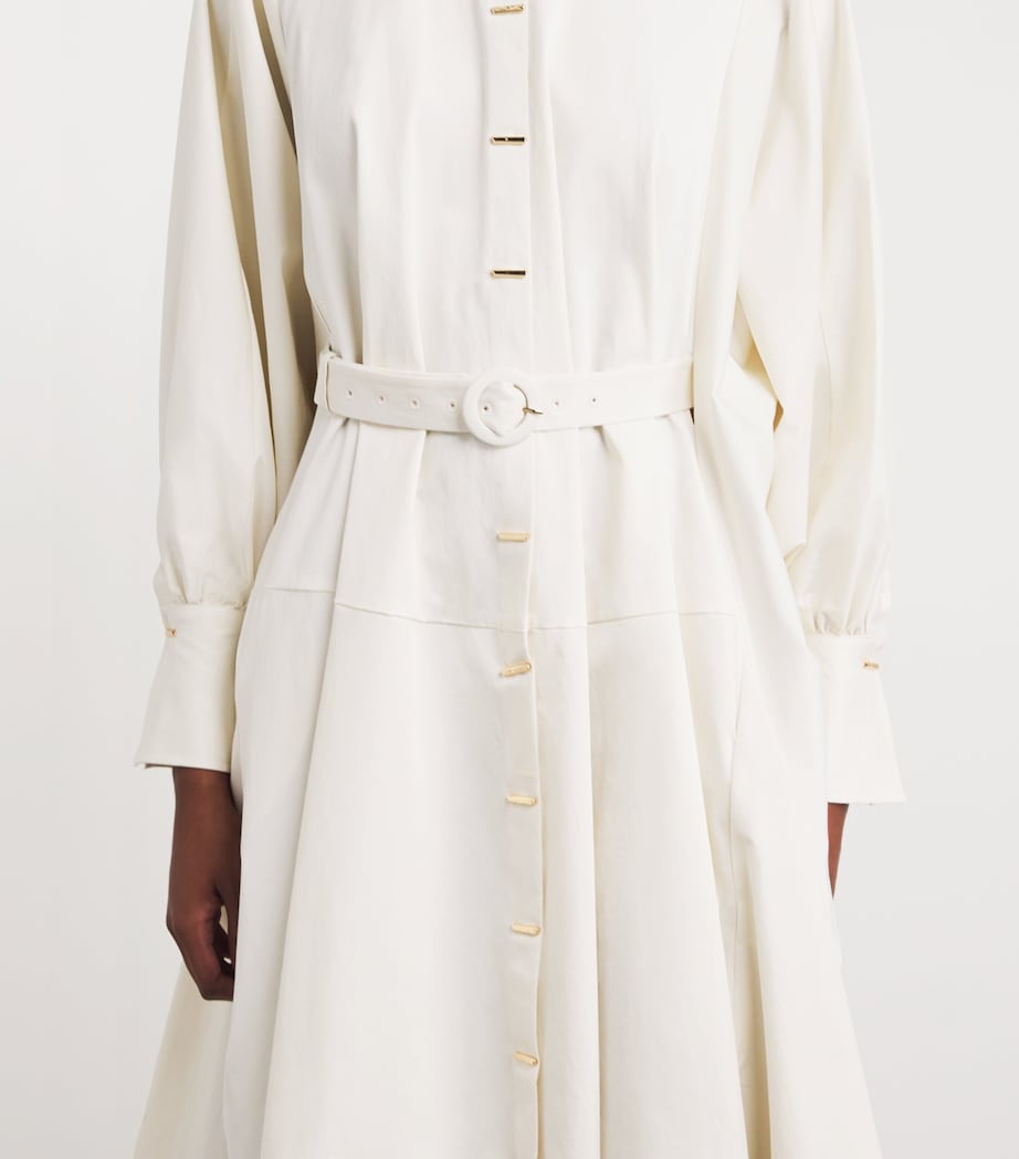 Stretch-Cotton Comfort Found Midi Dress IVORY COTTON TWILL Image 4