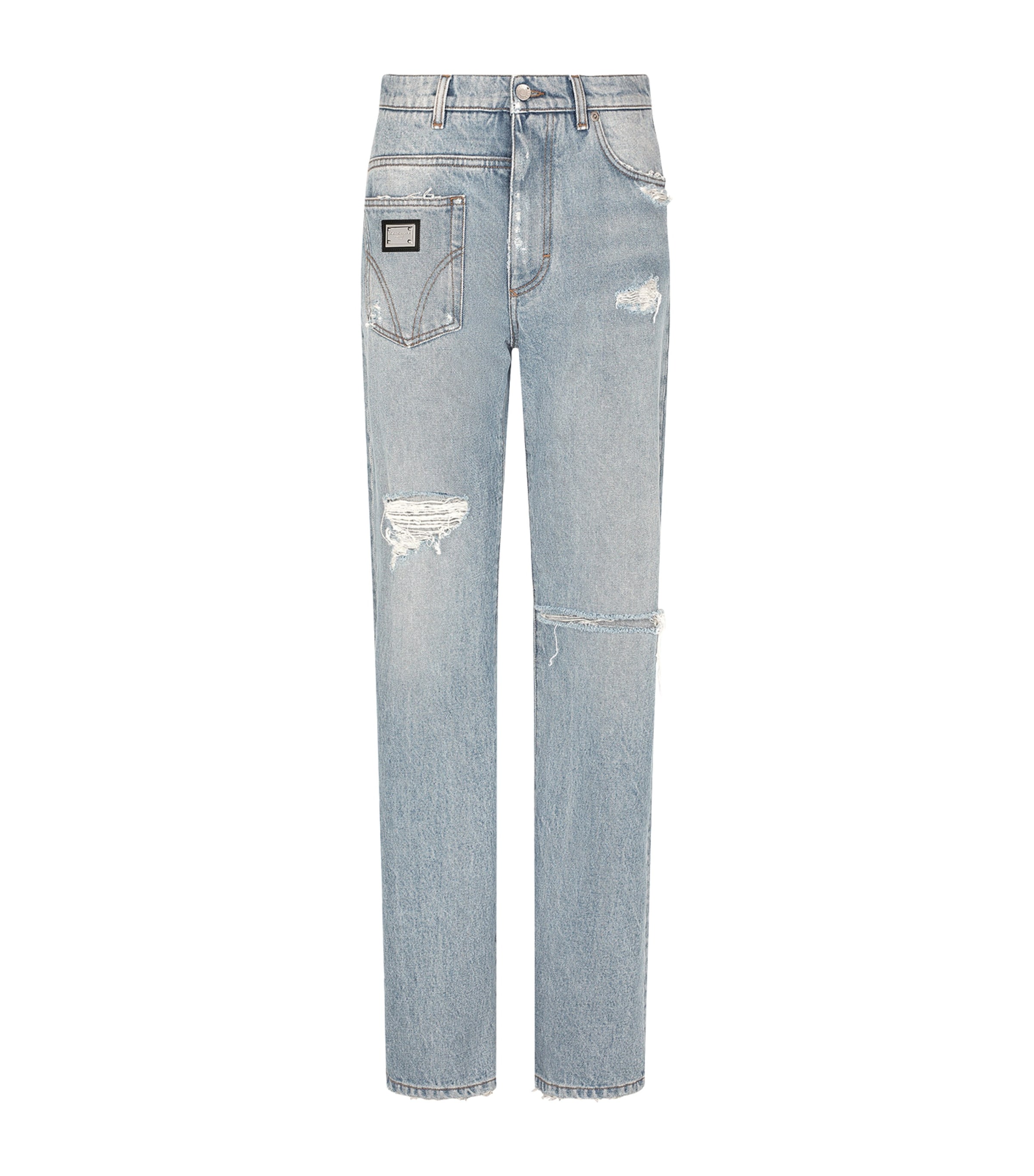 Dolce & Gabbana Patchwork Denim Jeans In Blue