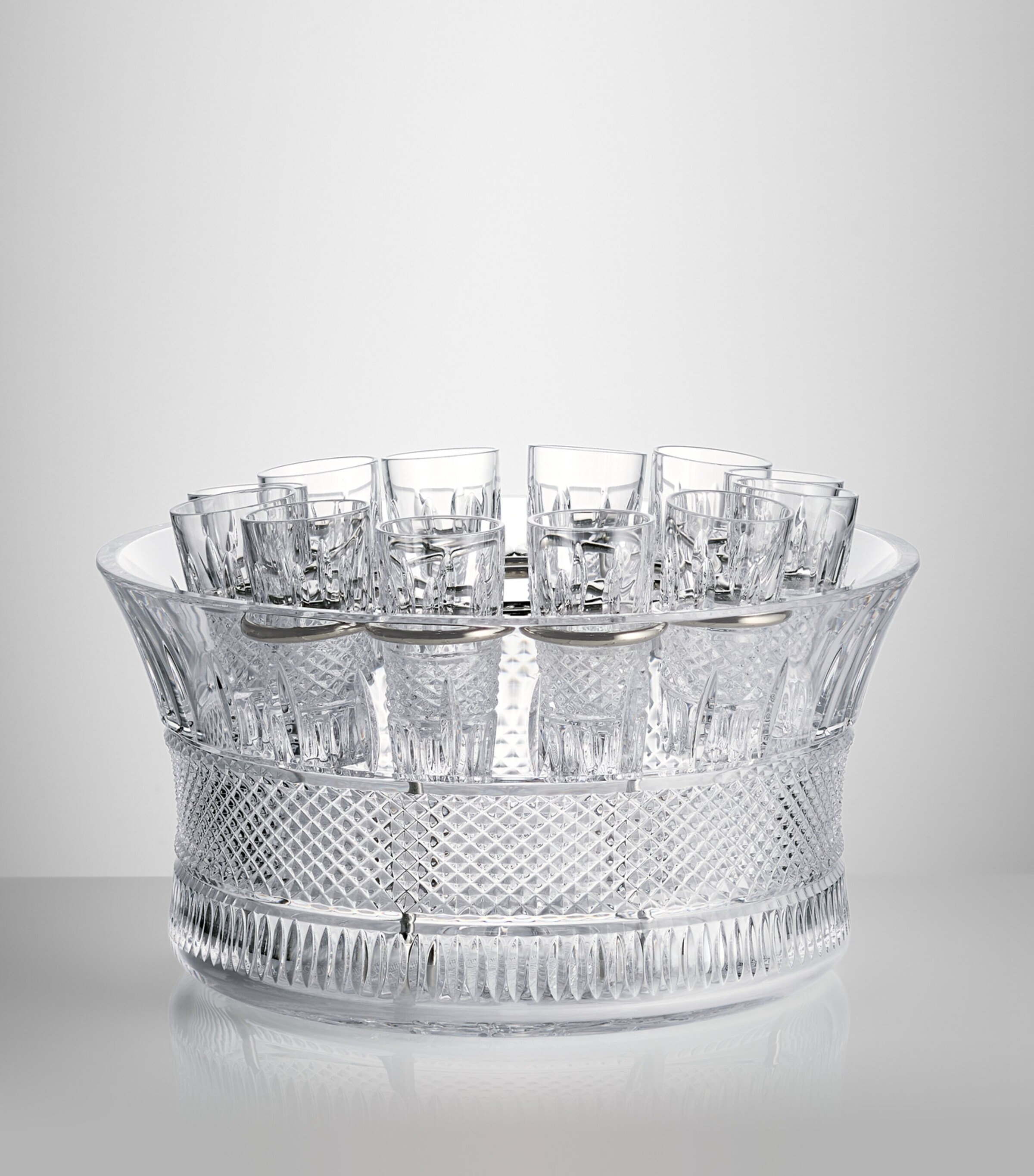 Waterford Crystal Mastercraft Irish Lace Vodka Centrepiece Set Clear Image 3