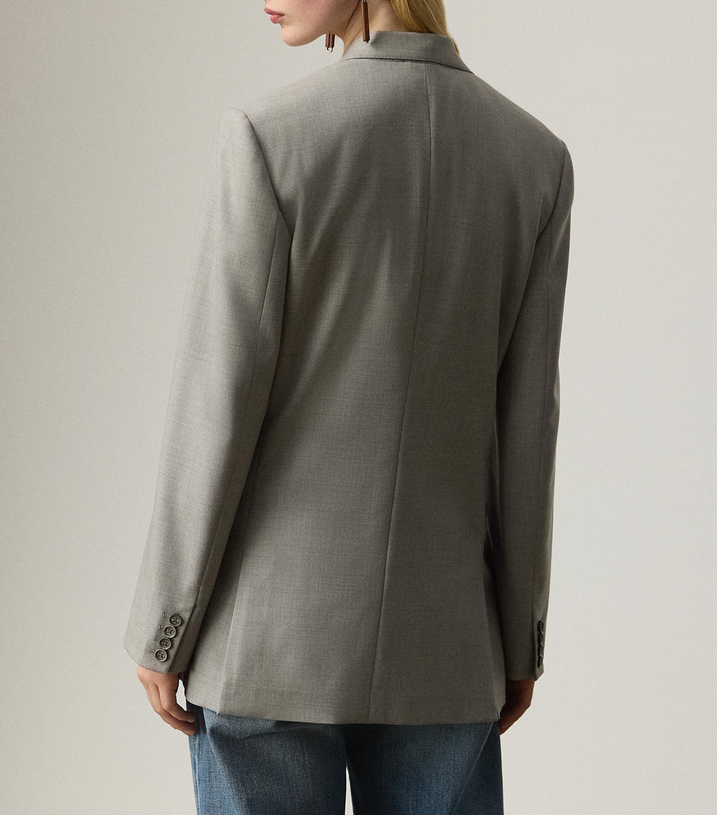 Wool Blazer PEARL GREY MELANGE Image 3