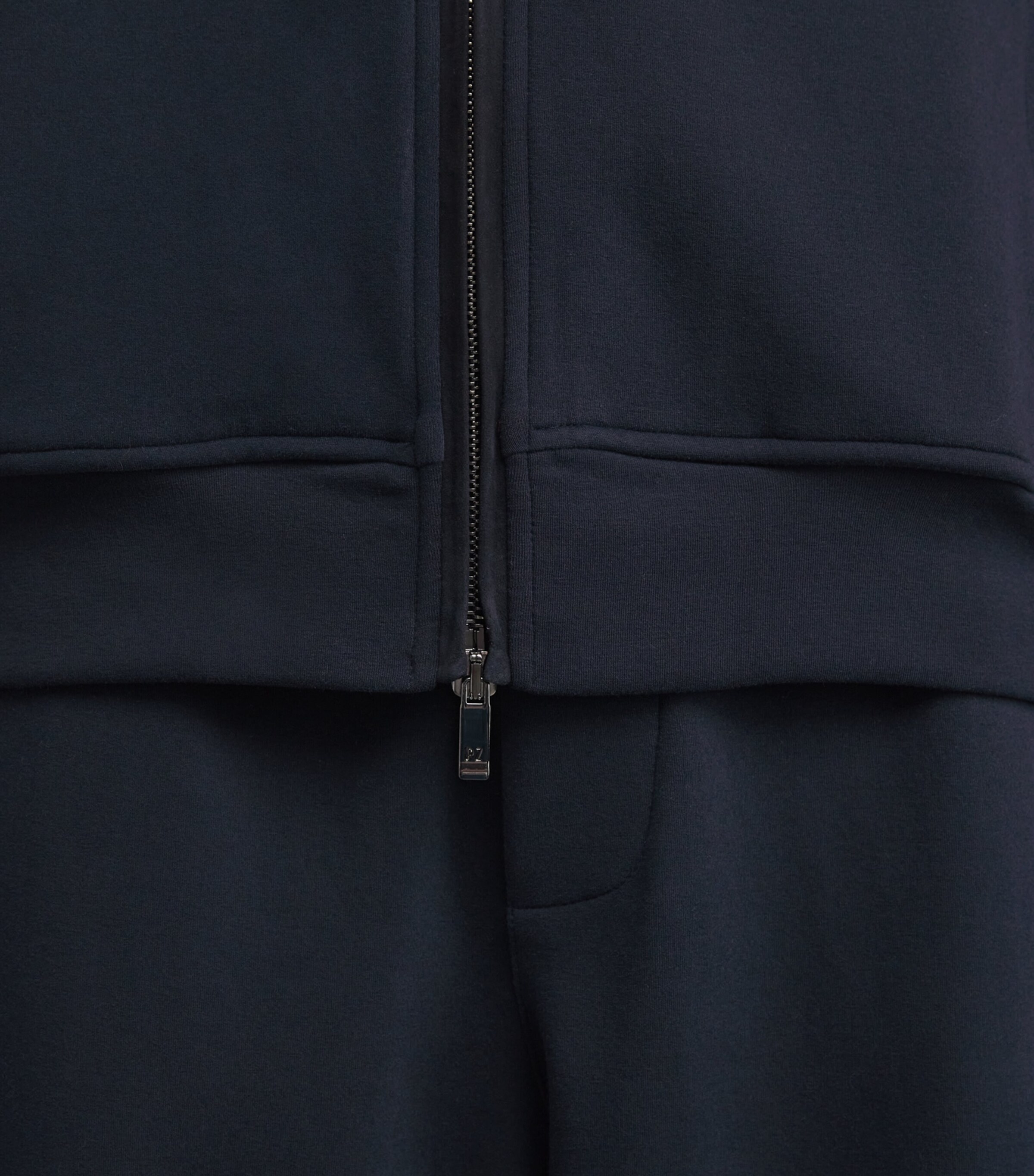 Pal Zileri Mens Jersey Zipped Sweatshirt Blue Navy Image 6