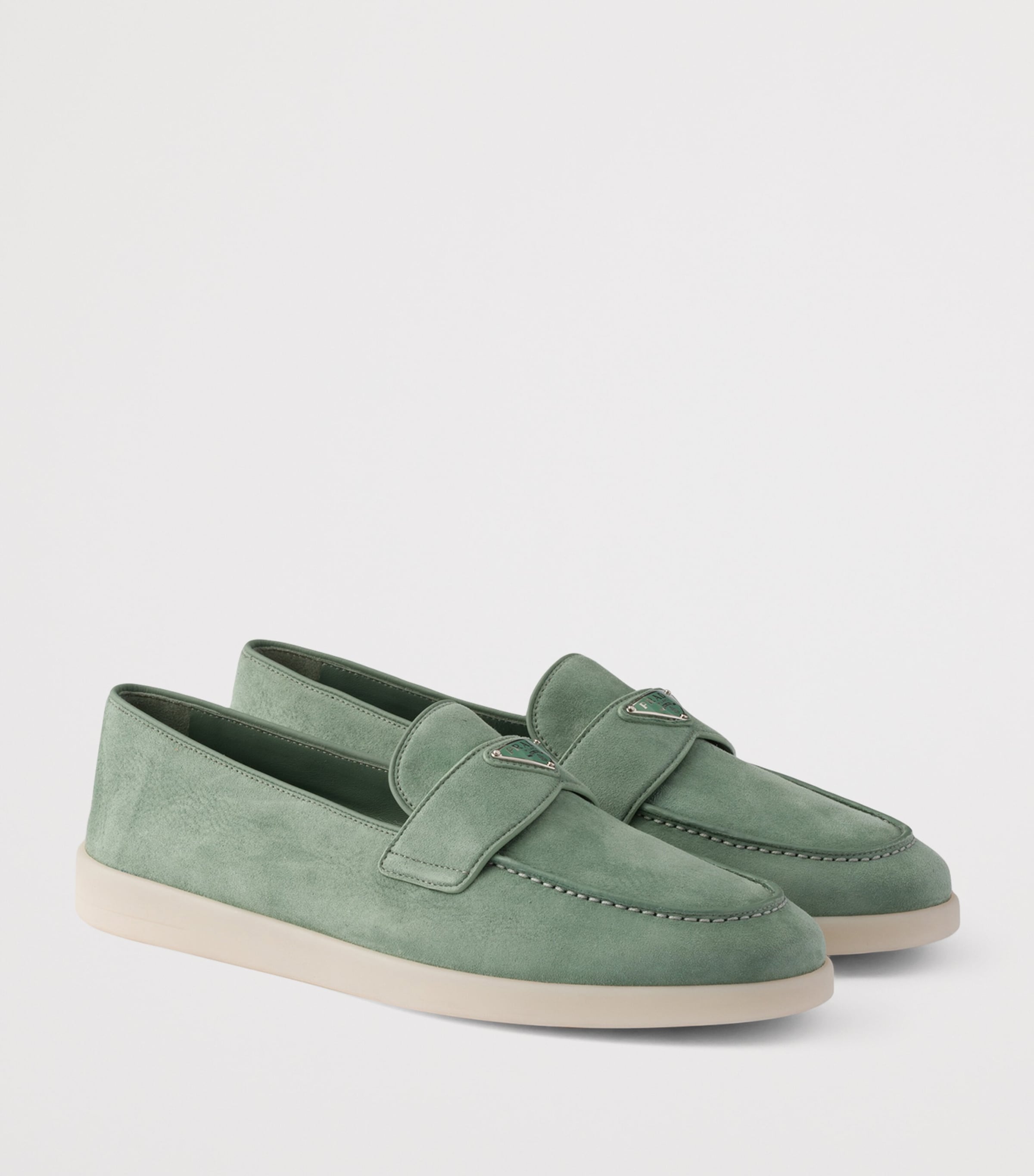 Prada Suede Loafers Green Image 4