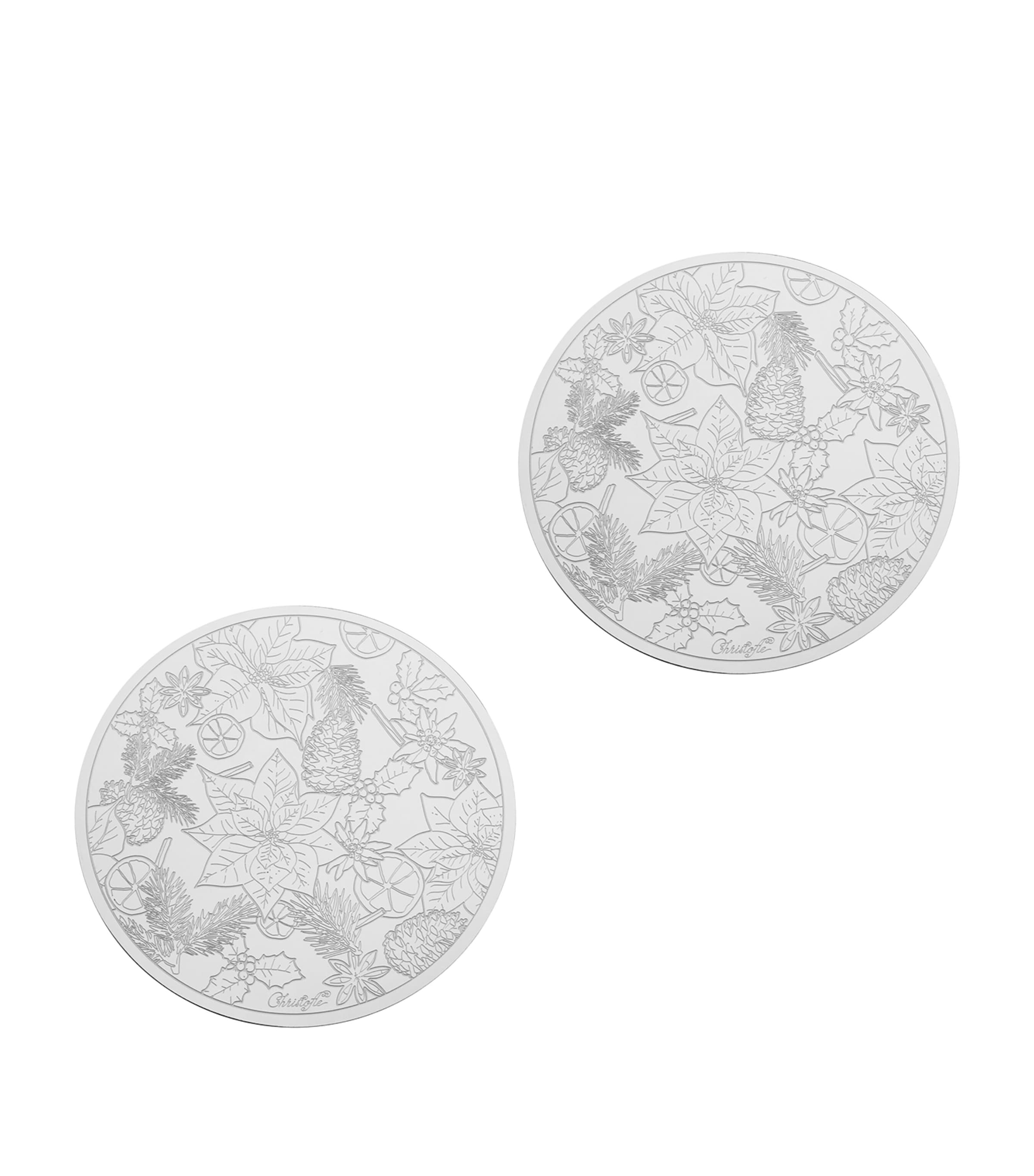 Christofle Bouquet Givré Coasters (Set of 2) Silver Image 2
