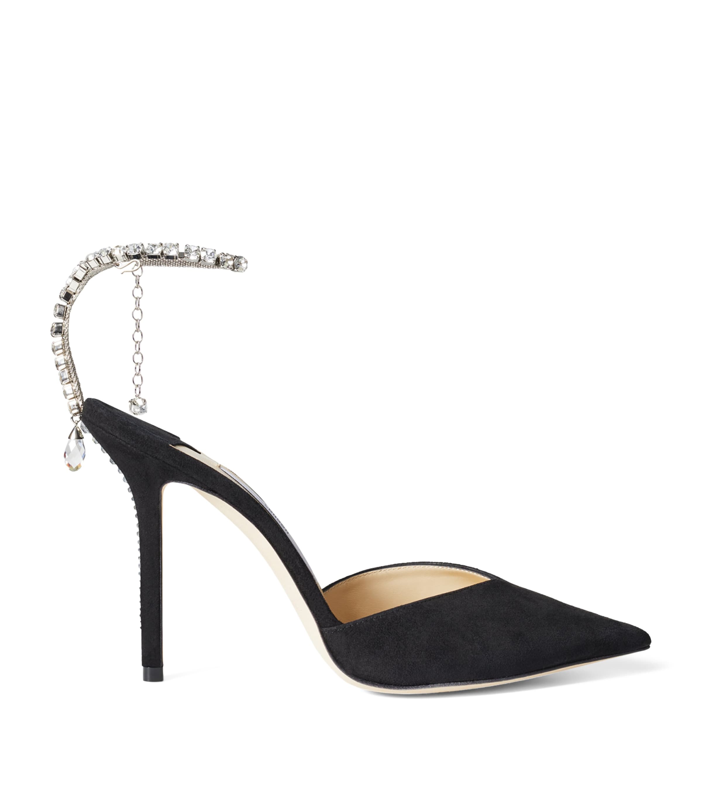 Jimmy Choo Saeda 100 Suede Pumps In White