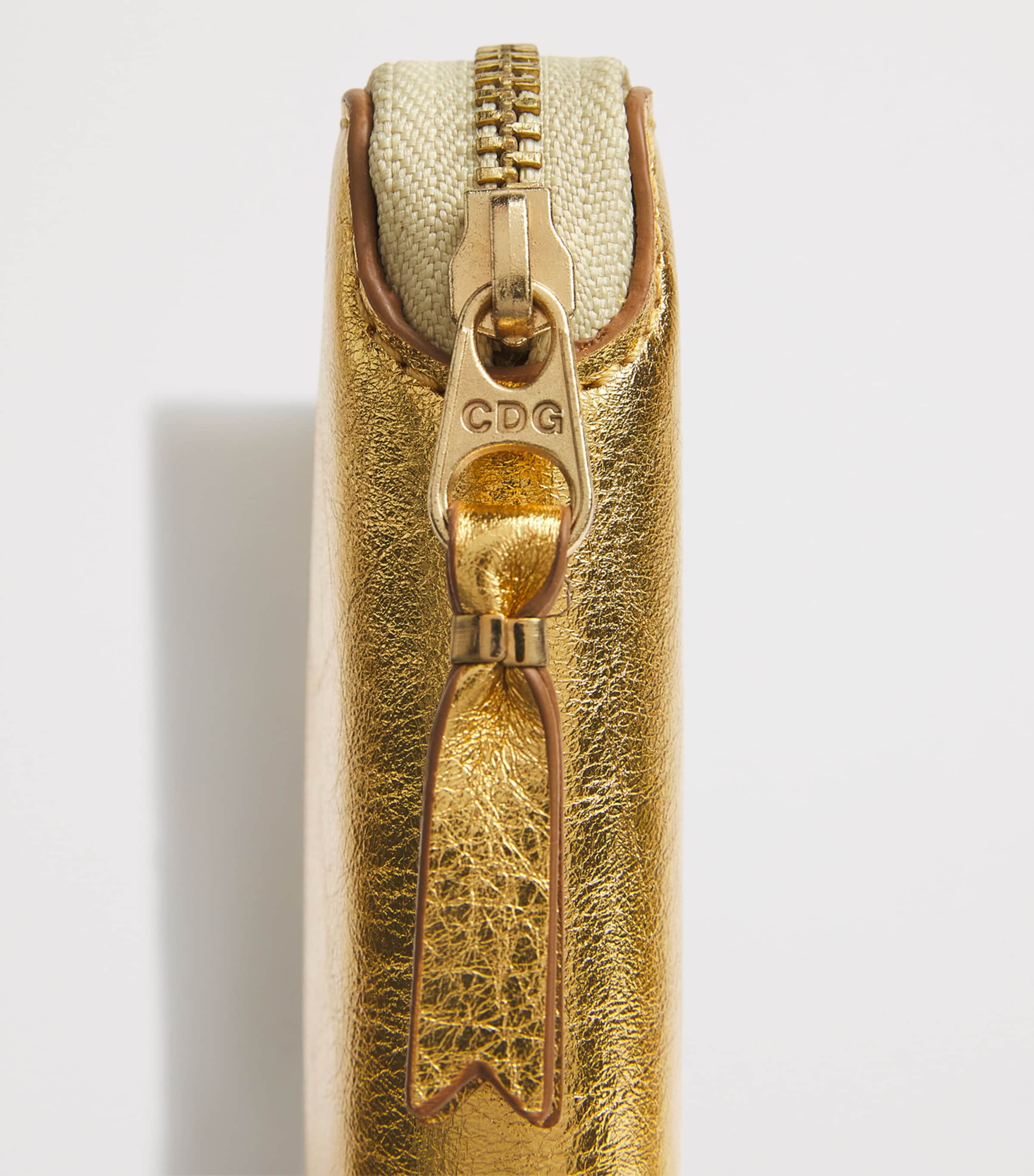 Comme Des Garçons Wallet Small Leather Pouch Gold Image 4