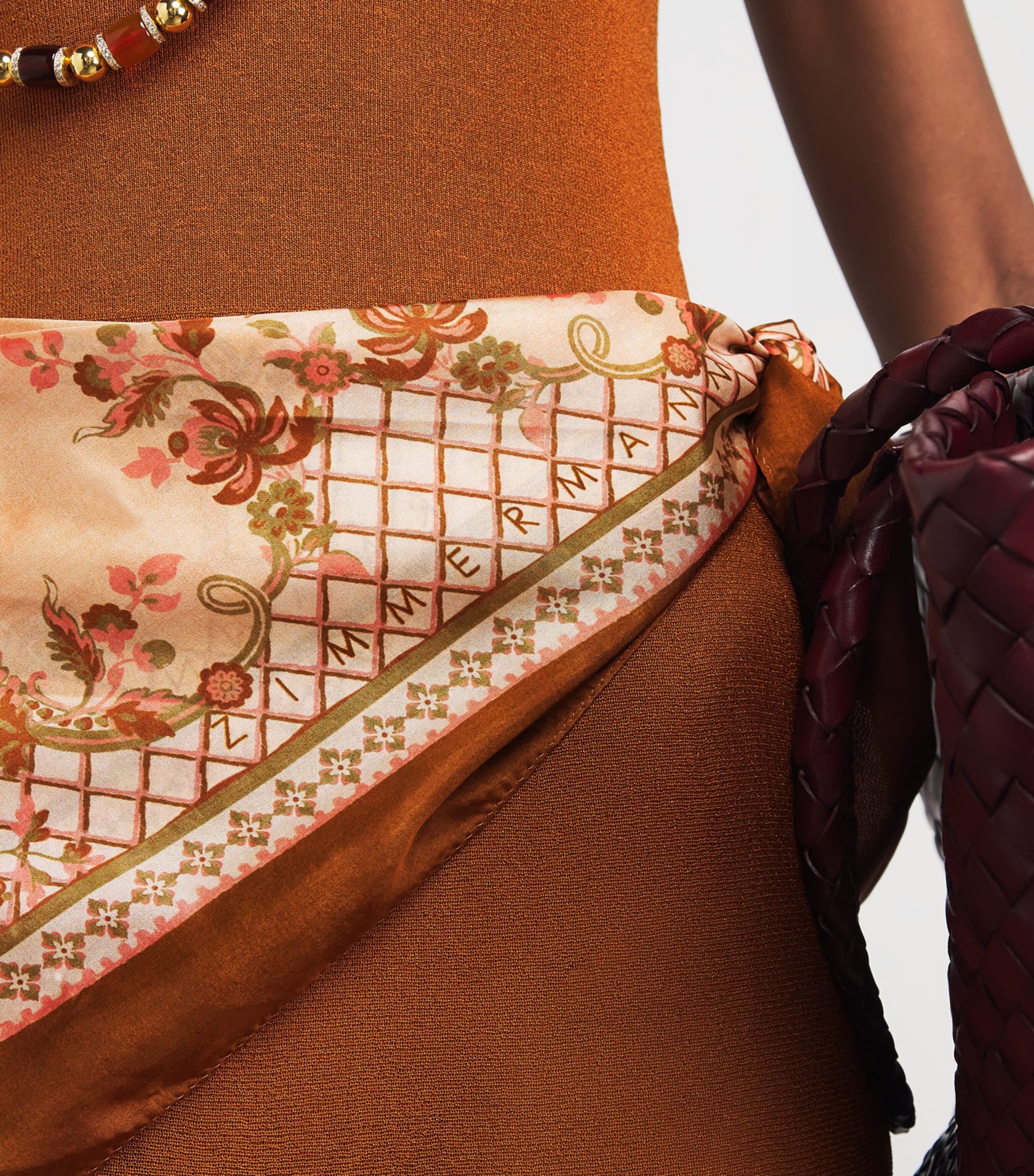 Zimmermann Scarf-Detail Maxi Dress Tan/print Image 5